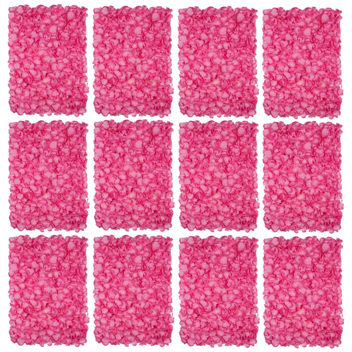 GOUZIBHD 24 X 16 Pink Faux Roses Artificial Flower Backdrop for Wall Decor, Artificial Flower Wall Panel Background, Flower Wall Mat Party Wedding Home Decoration(Size:12PCS)