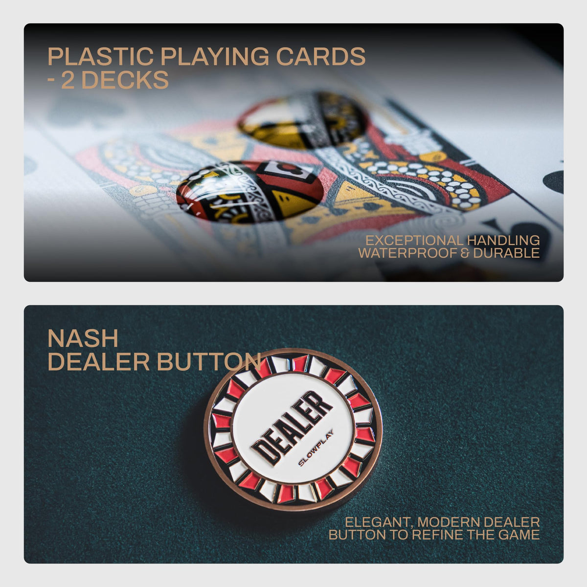 SLOWPLAY Nash Ceramic Poker Chips Set for Texas Hold'em, 500 PCS [Blank Chips], 39mm & 10g Each | Features a High-end Chip case with Extra Durable German Polycarbonate Shell