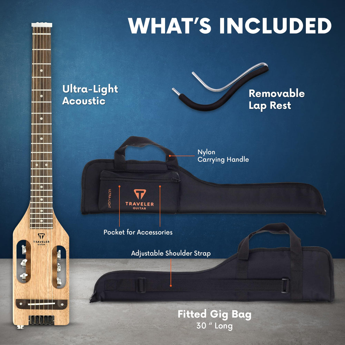 Traveler Guitar Ultra-Light Acoustic Acoustic-Electric Guitar, Mahogany
