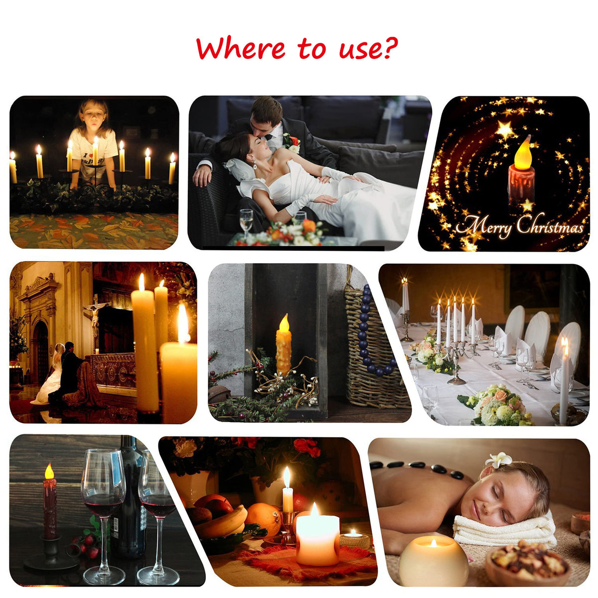 CVHOMEDECO. Real Wax Hand Dipped Battery Operated LED Timer Taper Candles Rustic Primitive Flameless Lights Decor, 4-3/4 Inch, Orange, 3 PCS in a Package