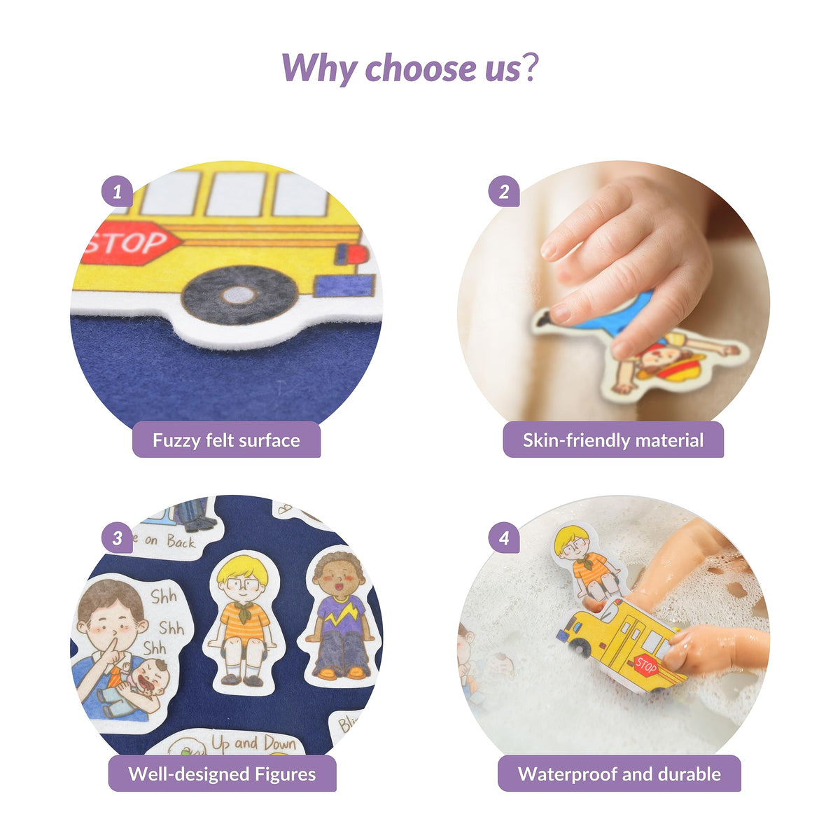 CHEFAN Felt Flannel Boards Stories Precut Figures for Toddlers Preschool, Craft Toy Gifts for Kids, Storytelling Interactive Teaching Activity Kits,Wheels On Bus,Baby Shark,Itsy Bitsy Spider,Bingo