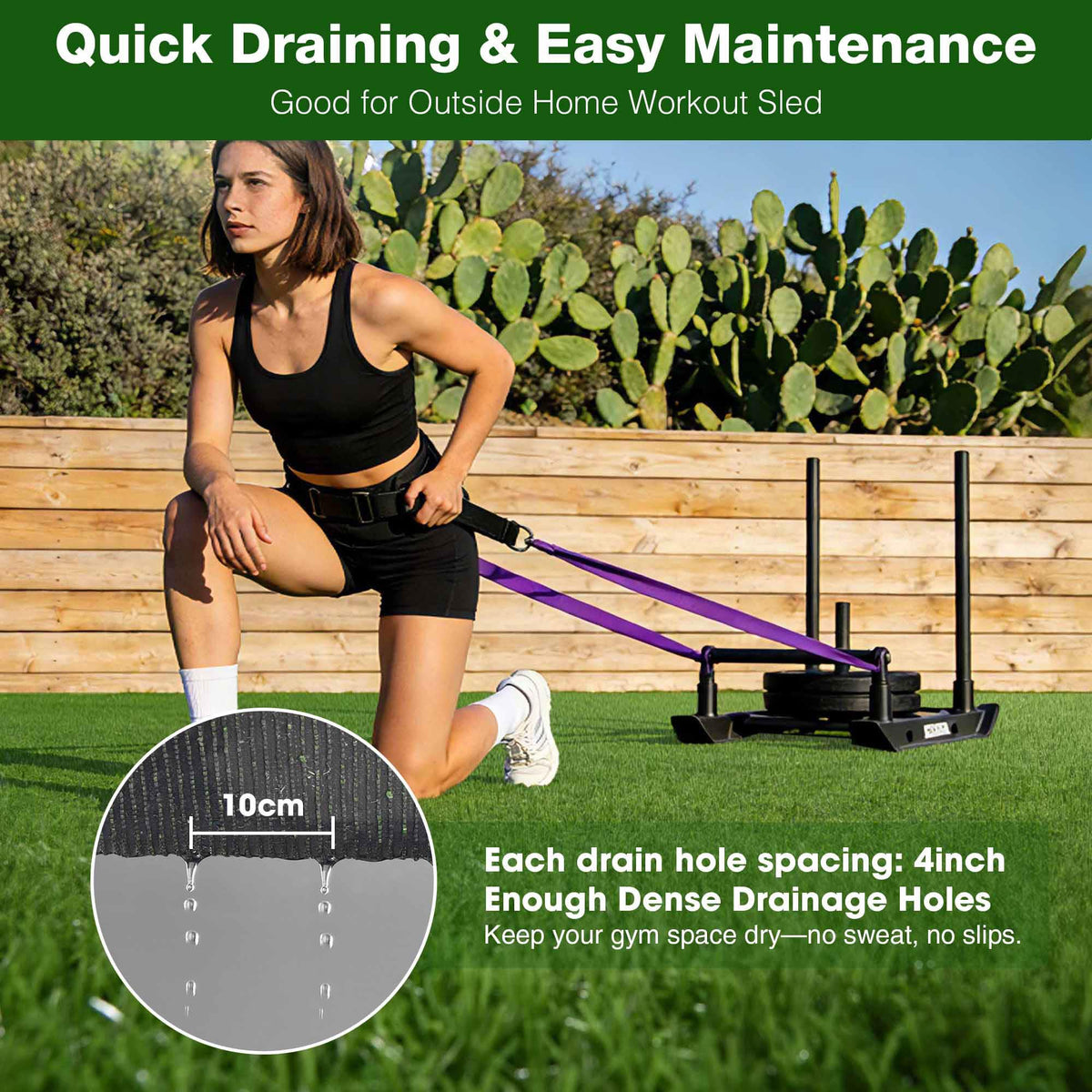 Yescom 200 Sq.Ft Gym Turf for Sled 0.8" H Artificial Grass Rug Exercise Mat Outdoor Indoor Weight Sled Push Pull Sport Training Flooring, 50'x4'
