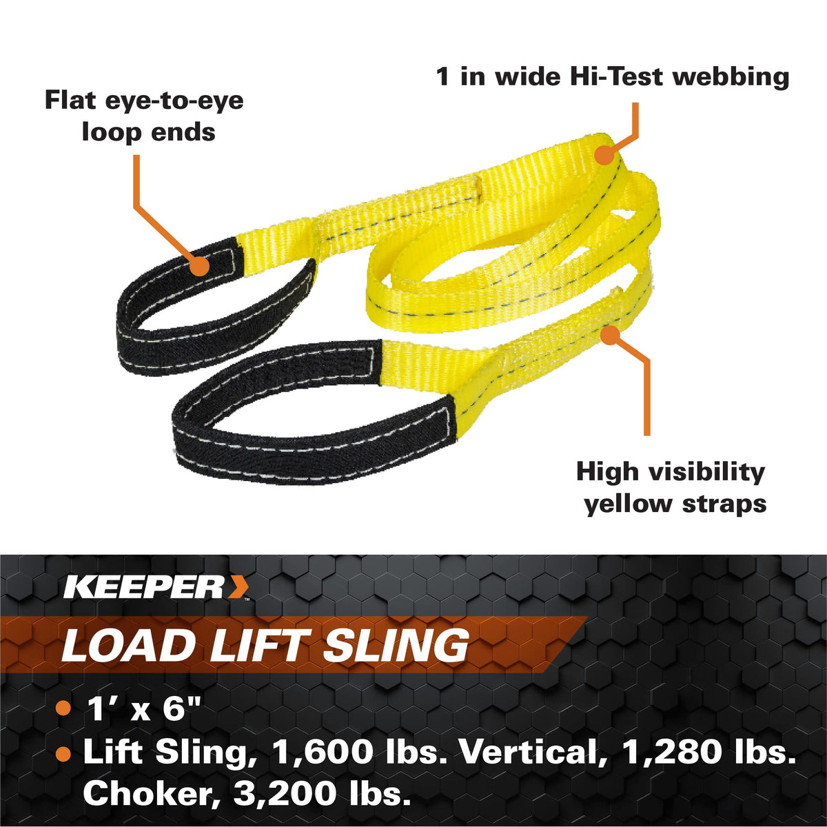 Keeper (02604 6' x 1" Lift Sling, 1 Ply