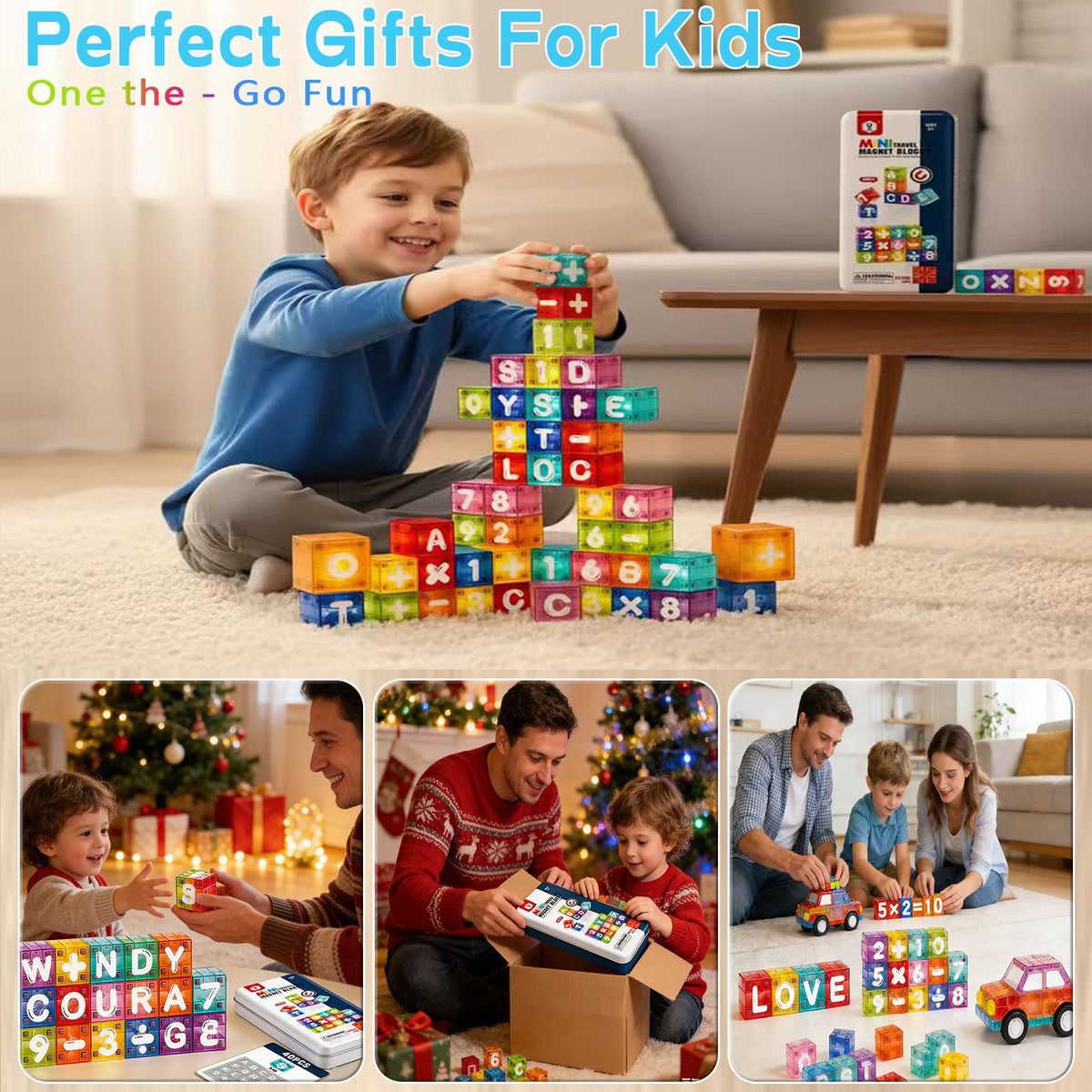 FSOUEHY Magnetic Letters and Numbers for Kids - 40 Piece Educational Alphabet Magnets Set with Premium Tin Case, Perfect for Toddlers Ages 3-8 Learning Spelling Reading Math on Fridge, Preschool Gift