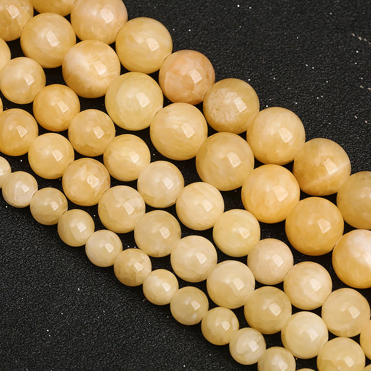 8MM 45PCS Natural Stone Yellow Calcite Beads for Jewelry Making DIY Bracelet