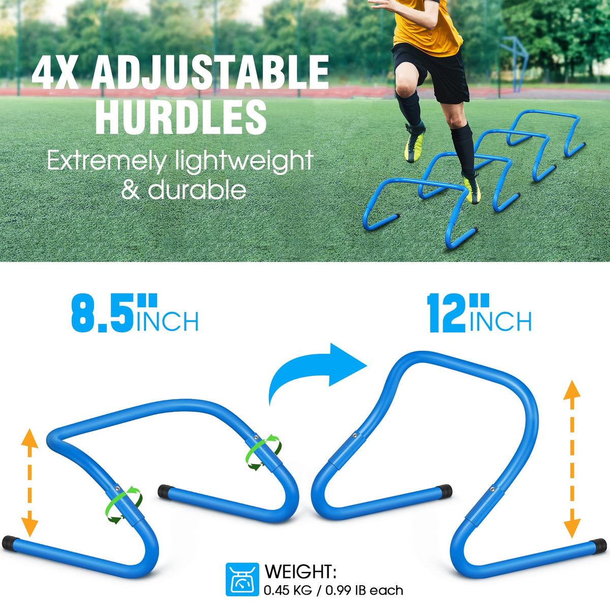 X-UMEUS Agility Ladder Speed Training Equipment Set-20ft Agility Ladder,12 Soccer Cones,4 Hurdles, Jump Rope, Running Parachute| Basketball Football Soccer Training Equipment for Kids Youth Adults