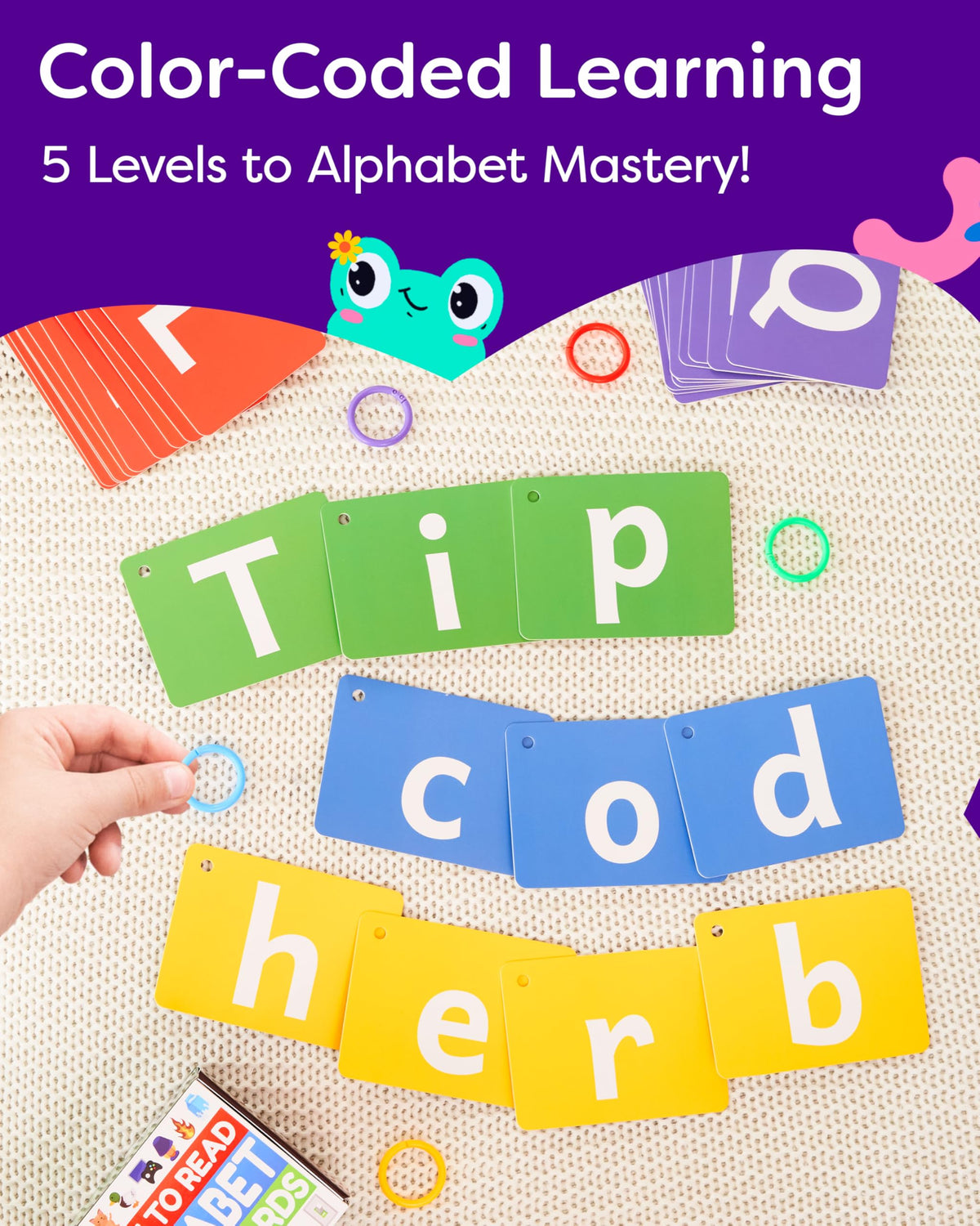 THE BAMBINO TREE Alphabet Flash Cards - Thick ABC Flash Cards for Kids Ages 3-6 - Lowercase & Uppercase Letter Recognition Learning Game