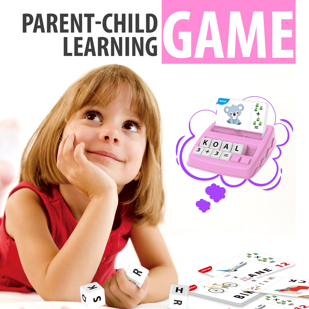 Yolscue Montessori Matching Letter Games,Educational Toys for 3-8 Year Olds Boys Girls,Alphabet Learning Toys for Kids Ages 3-8 Years,Birthday Party Gifts for 3-8 Year Olds Boys Girls(Pink)