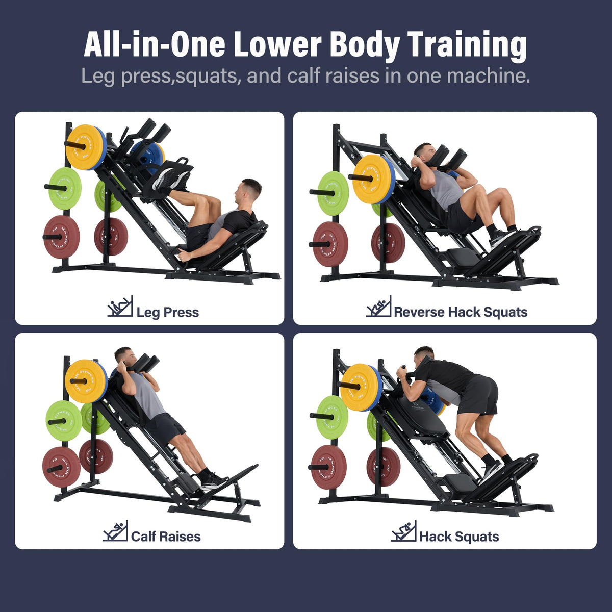 Major Fitness Drone S1 Leg Press Hack Squat Machine, All-in-One Lower Body Strength Training Machine for Home Gym, Adjustable Leg Press, Linear Bearing System, Back Support Cushion