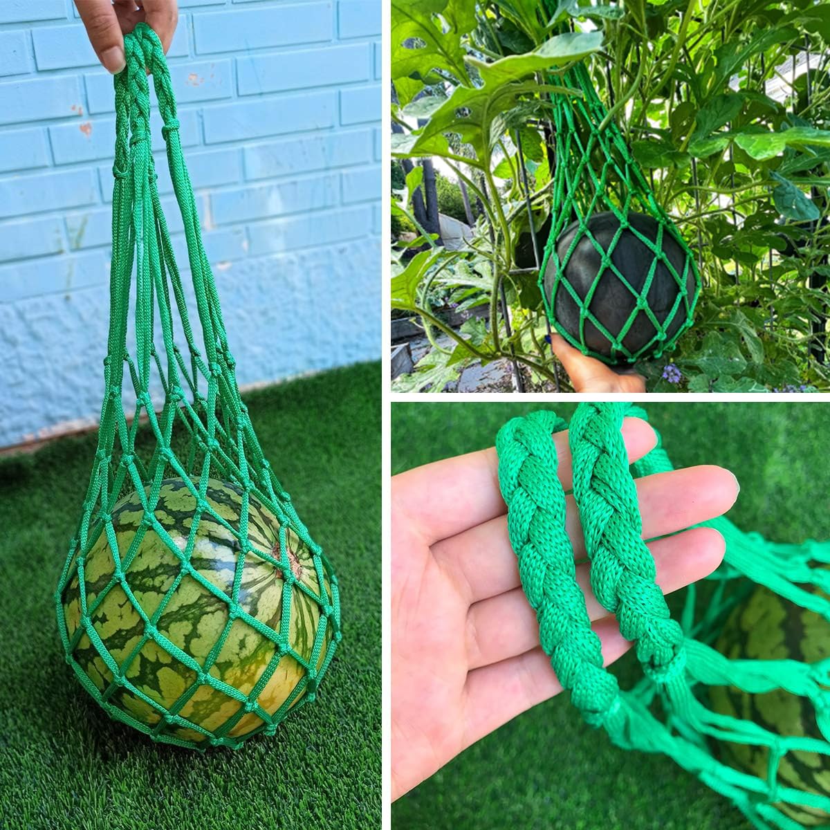 Belit 5-Pack Melon Hammock net Bag to Prevent Falling,Perfect for Growing Cantaloupe Pumpkin Watermelon in Vertical Garden Green