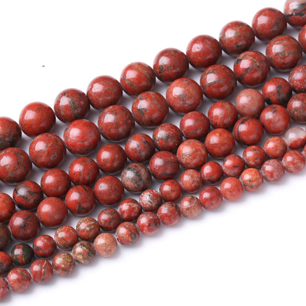 8MM Sesame Red Round Loose Beads Natural Gem Beads Crystal Energy Stone Beads for Jewelry Making DIY Bracelet Necklace