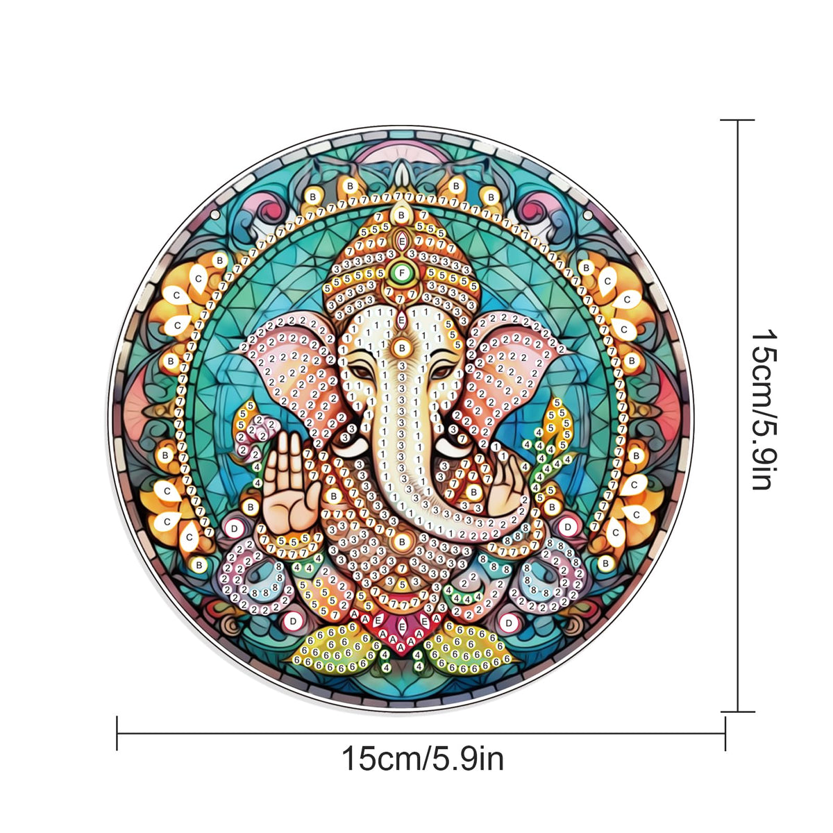 JISHSHAY Hindu Ganesha Diamond Art Hanging Elephant Diamond Painting Sun Catchers Gem Art Table Wind Chimes Gem Painting Hanging Pendant Mosaic Kits for Adults Windchimes, with Special Shaped Drills