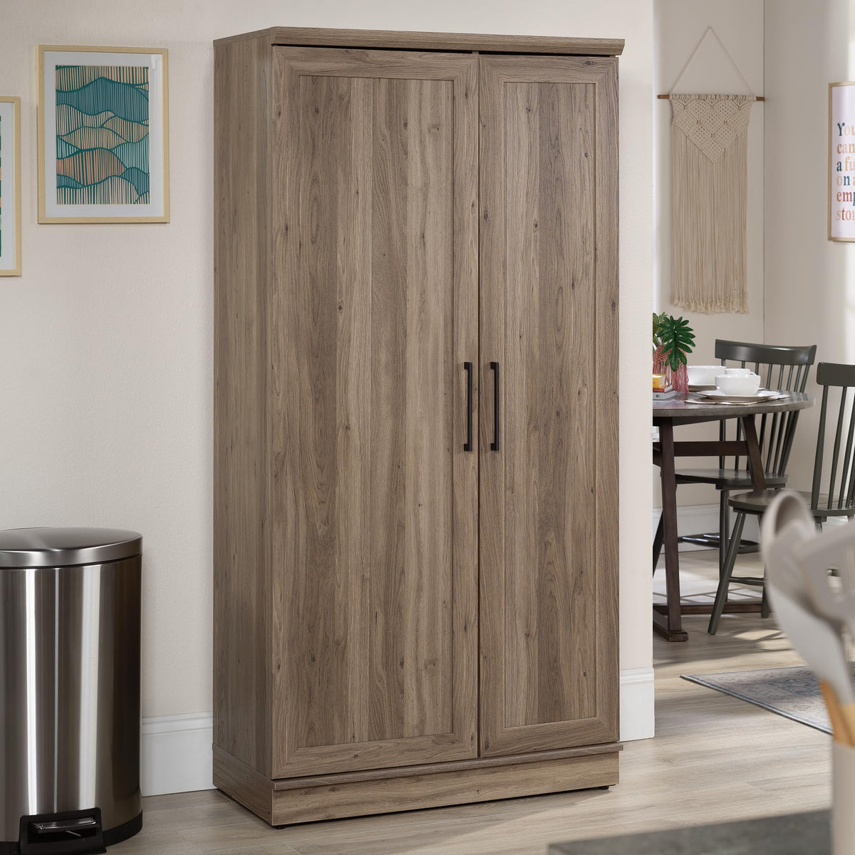 Sauder HomePlus Storage Cabinet/ Pantry cabinets, Salt Oak finish