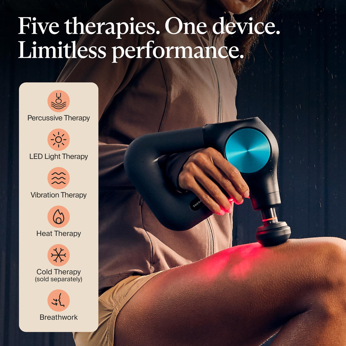 Therabody Theragun PRO Plus - 6-in-1 Deep Tissue Percussion Massage Gun, Handheld Personal Massager for Full Body Pain Relief & Muscle Tension with Biometric Breathwork, Vibration & Heated Attachments