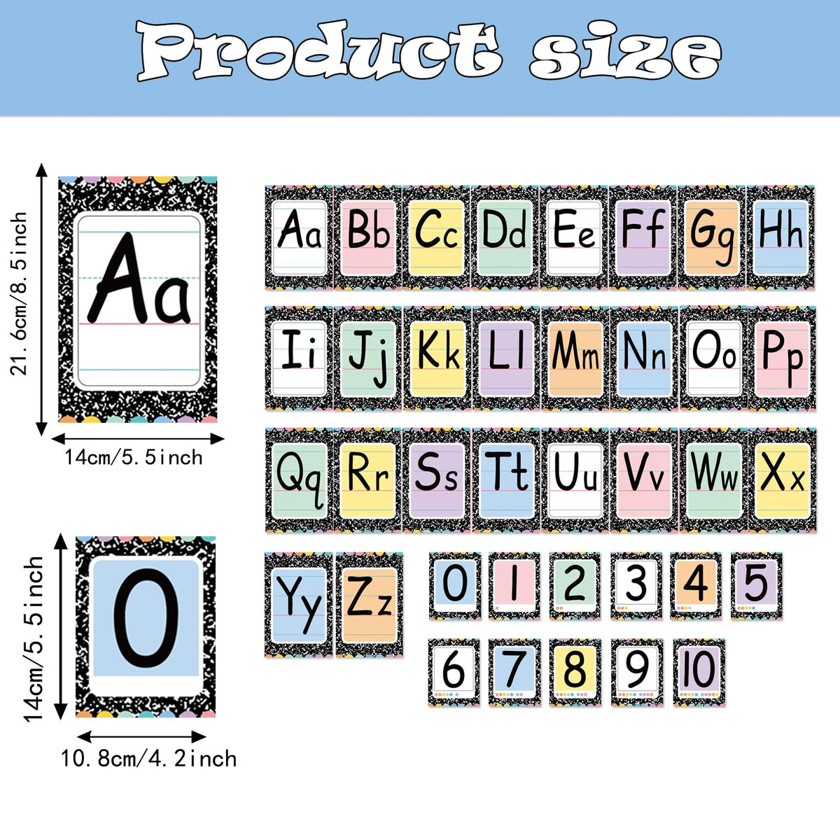 Adduster Bulletin Board Alphabet - ABC Alphabet Poster Classroom Decorating Set Preschool English Poster Kindergarten Elementary Classroom Wall Decor Daycare Homeschool Supplies