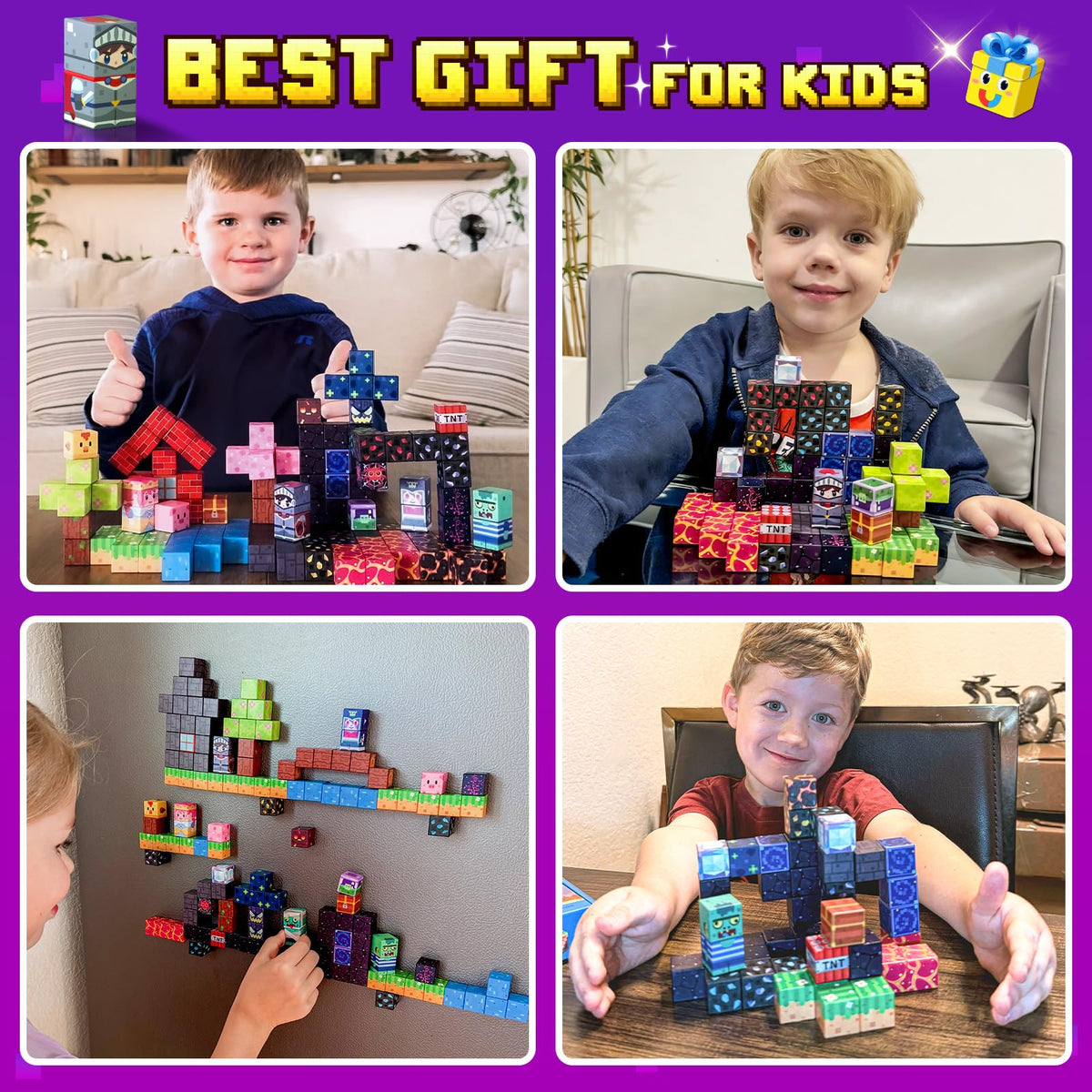 IGIVI 150PCS Magnetic Blocks - Build Mine Magnet World Set, Magnets Building Toys for Kids Ages 3-5 6-8 8-12, Supplies Birthday Party Gifts for 3+ Year Old Boys Girls, STEM Sensory Toys for Toddlers