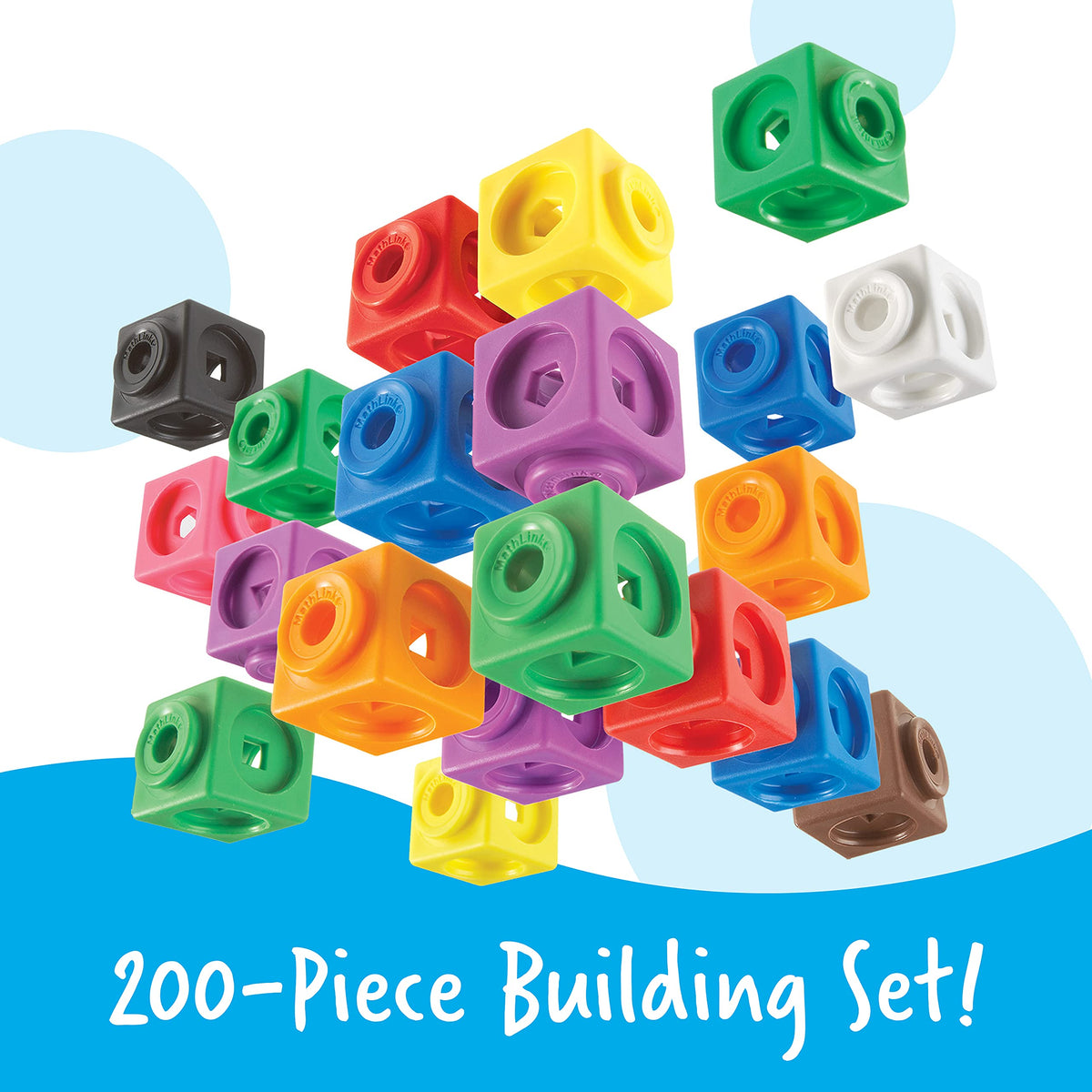 Learning Resources MathLink Cubes Big Builders - Math Manipulatives Kindergarten Games, Pattern Building Blocks, Counting Blocks, STEM Sets, Classroom Counters, Fine Motor Skills, Gifts For Kids