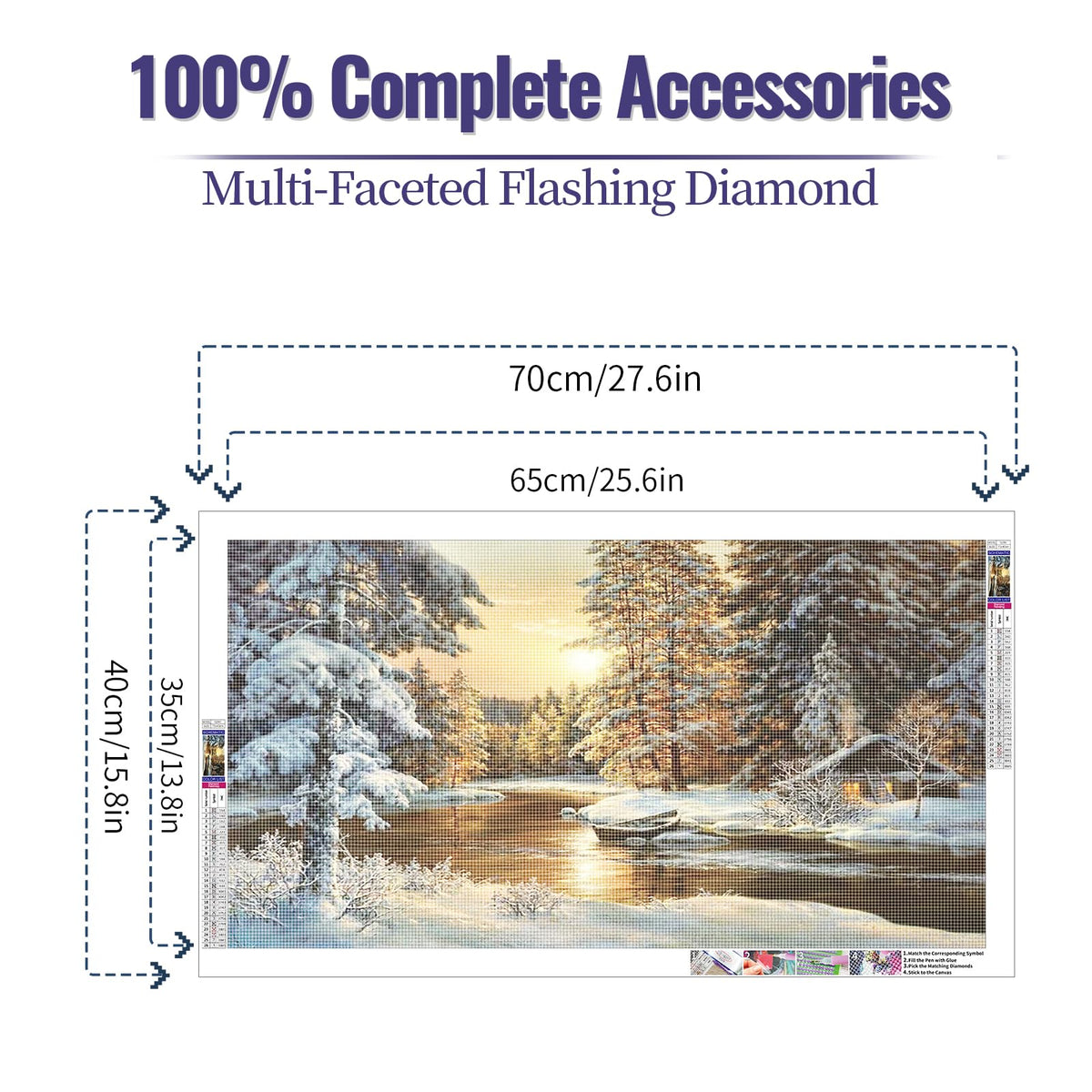 YALKIN 5D Diamond Painting Kits for Adults, Four Seasons Diamond Art Kits Full Drill Diamond Painting Kit for Adult Beginners, DIY Crystal Picture Art for Home Wall Decor 40x70cm/15.7x27.6in