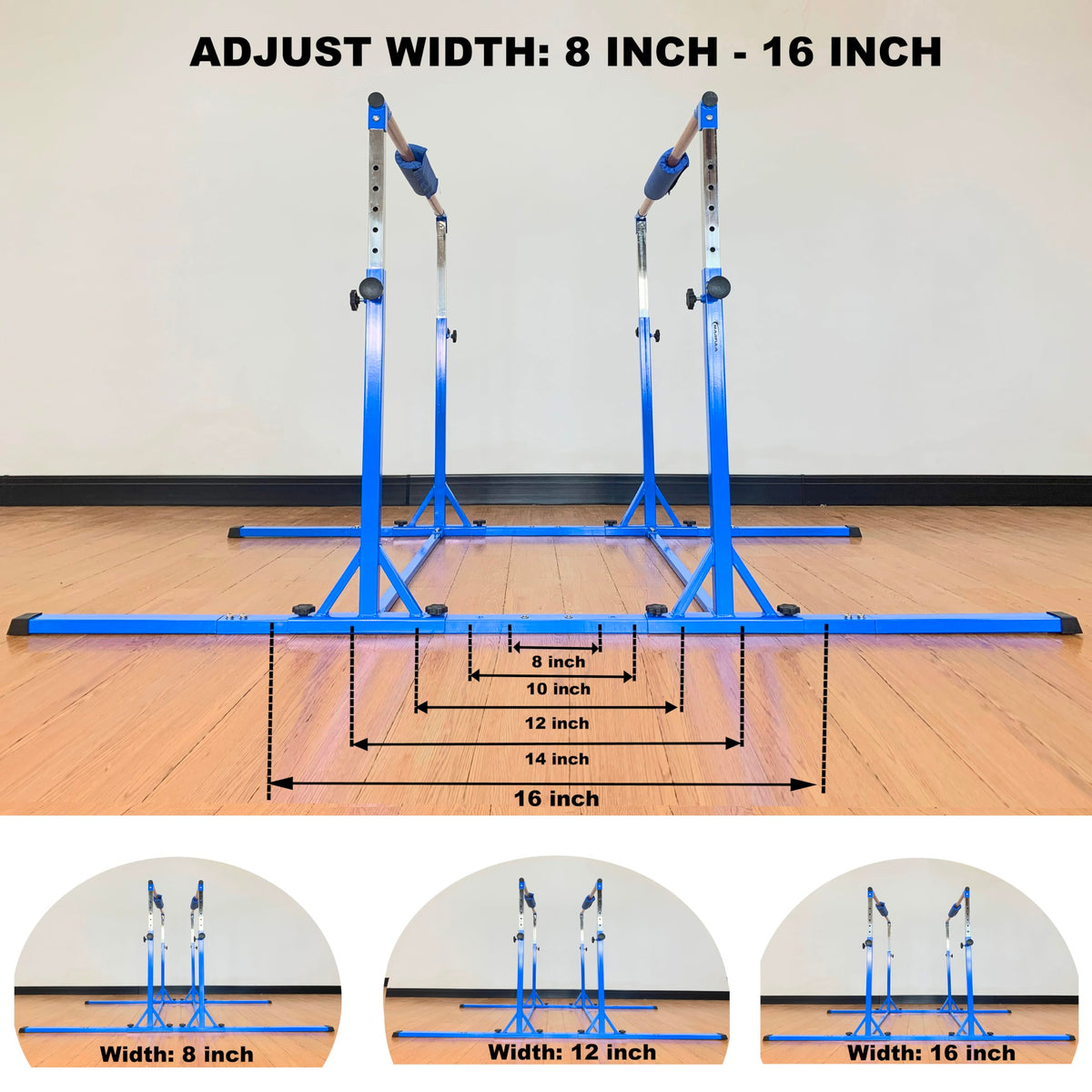 MARFULA Gymnastics Double Horizontal Bars 3Play Parallel Bars Uneven Bars Gymnastics Training Kip Bar with 304 Stainless Steel Regulating Arms & Fiberglass Rail for Indoor Outdoor Home Club Use