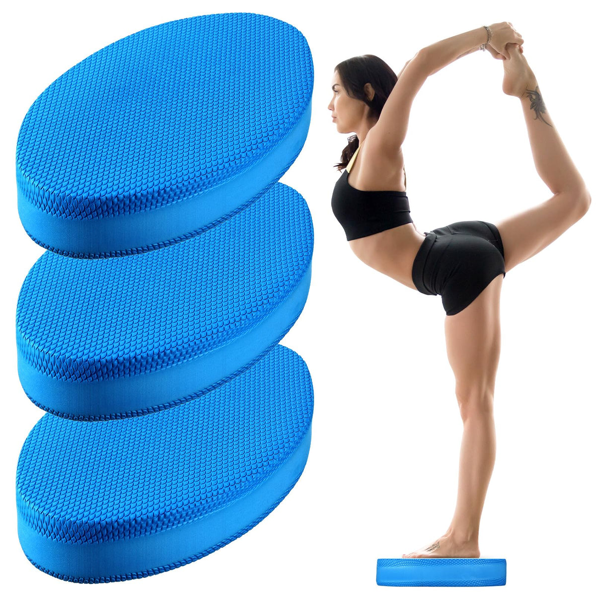 Hanaive 3 Pcs Foam Pad Balance Mat Pad Soft Yoga Stability Trainer mat for Physical Therapy Rehabilitation Core Strength Training Device for Women Men