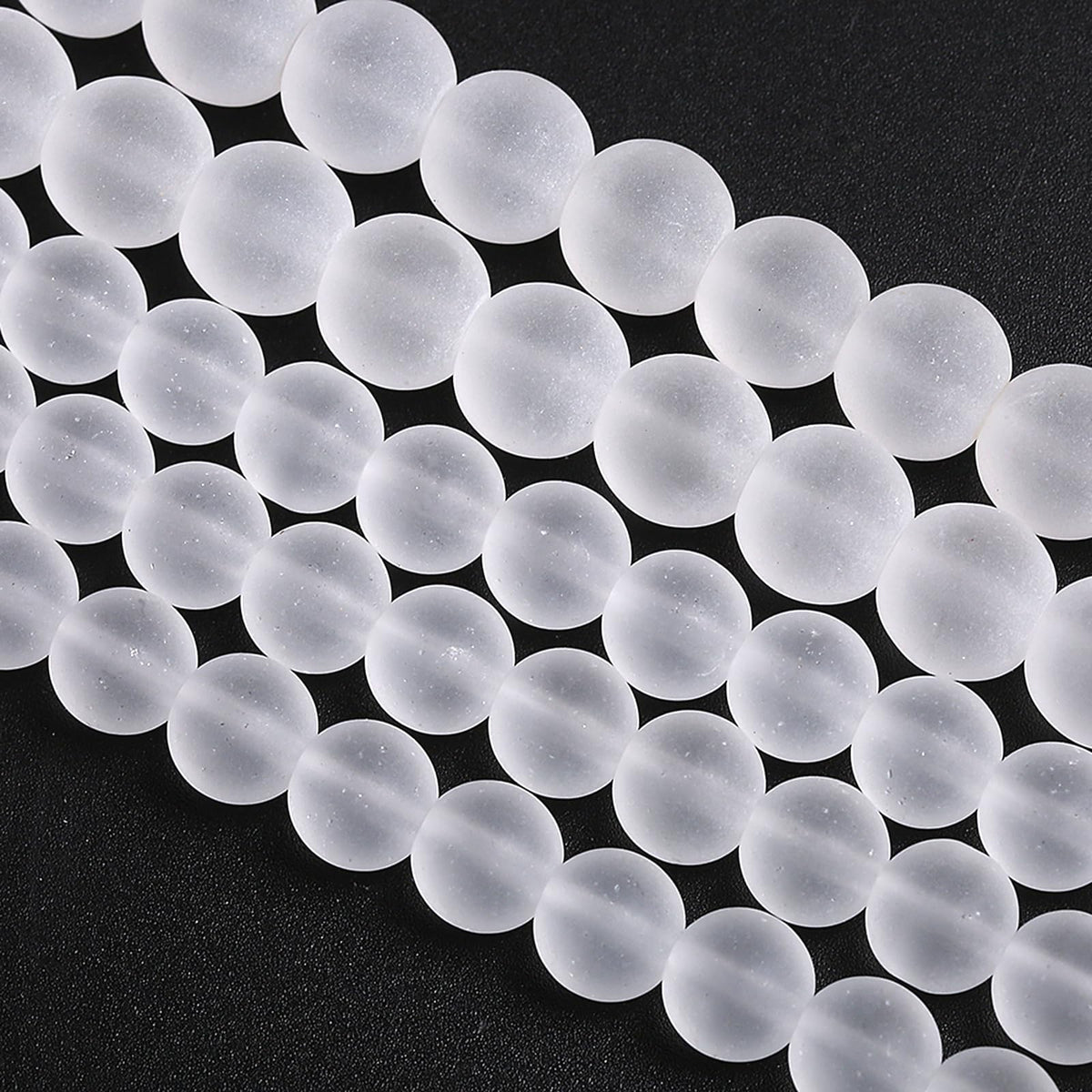 6MM 60PCS Matte White Glass Spacer Loose Beads for Jewelry Making DIY Bracelet Necklace