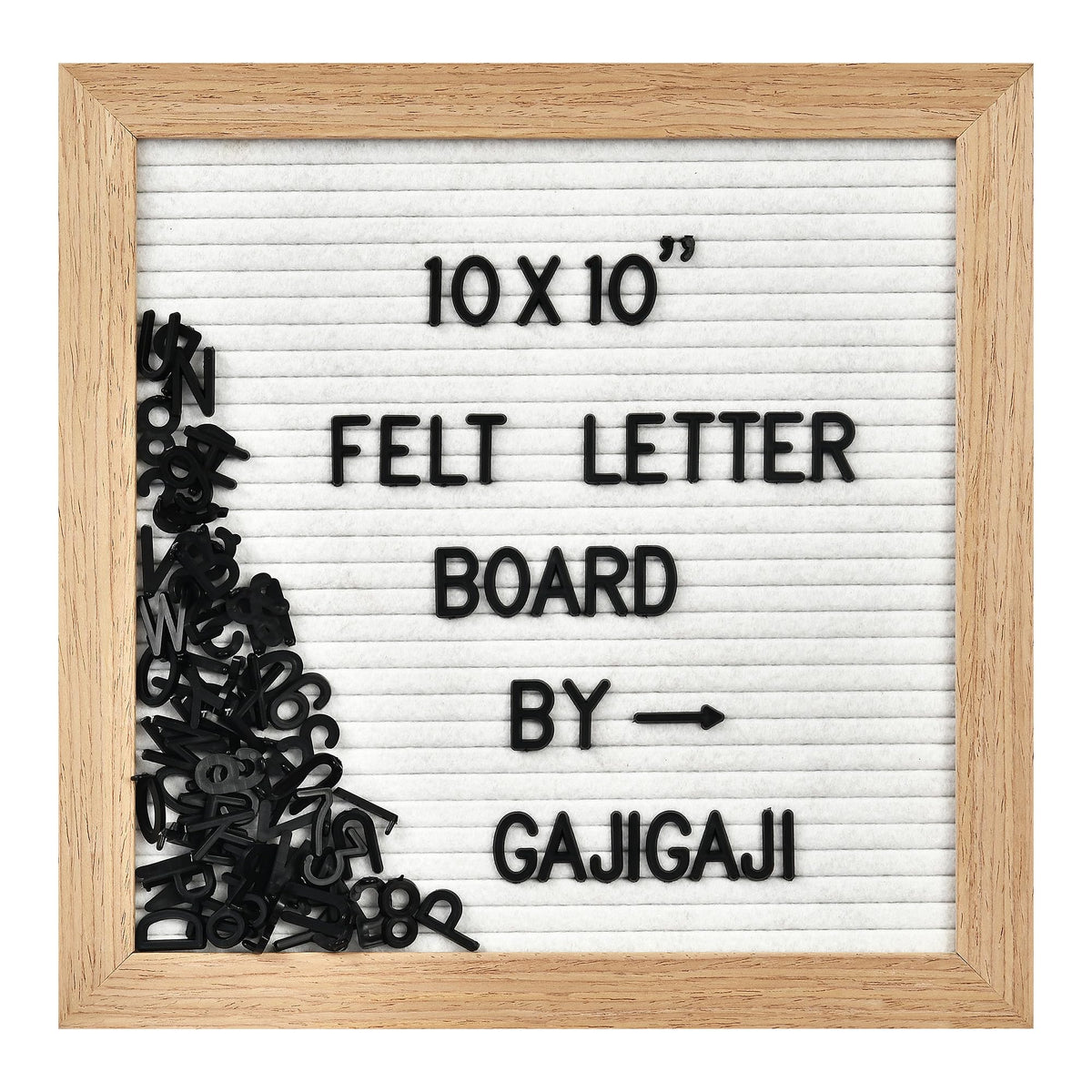 Felt Letter Board with 294 Letters, Numbers, Symbols - 10x10 inch Changeable Message Board with Wooden Frame Wall Mount(White)