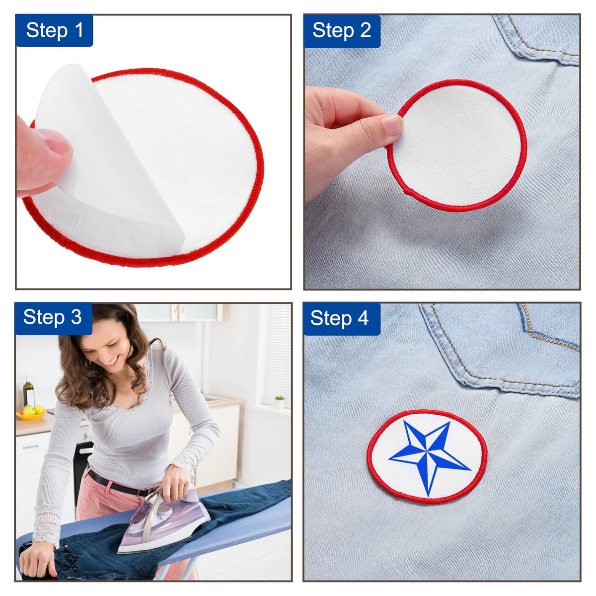 MECCANIXITY 40pcs Sublimation Patch Blank, 10x6cm/3.94x2.36 Inch Oval Rectangle Fabric Iron-on Blank Heat Transfer Repair Patch for DIY Crafts Caps Clothes, White with Yellow Border