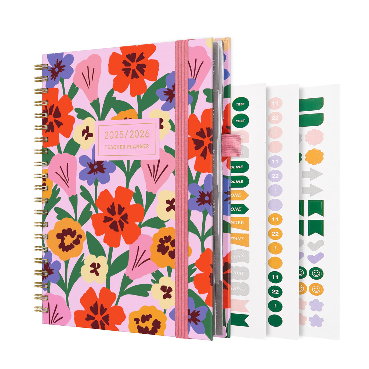 And Per Se Teacher Planner 2025-2026 Academic Year -Teacher Lesson Planner from July 2025 to June 2026, 8.5" x 11", Weekly & Monthly Planning for Teachers with Monthly Tabs, Stickers (Elegant Florals)