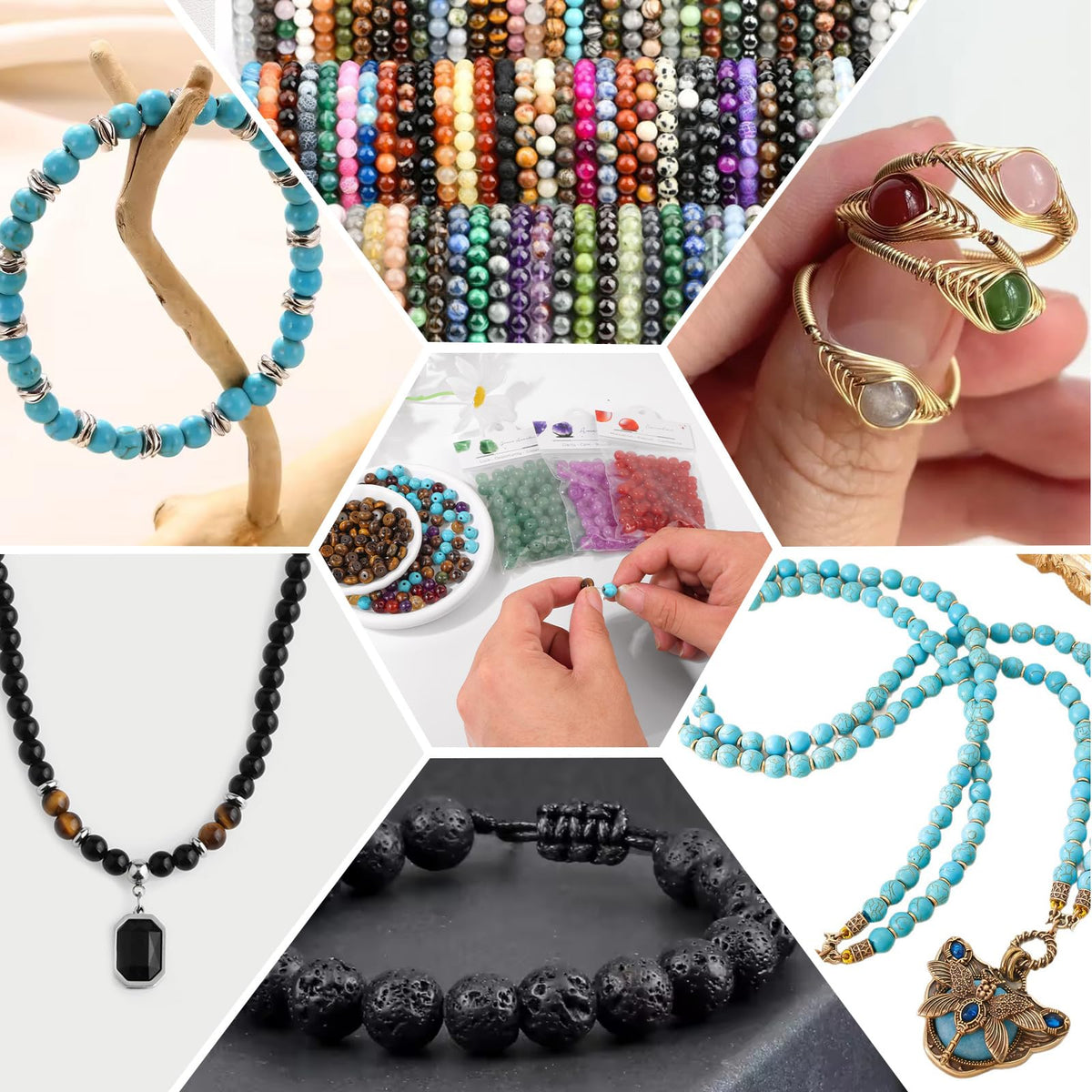 Raicegs 100pcs 8mm Black Tourmaline Beads Natural Gemstone Beads Round Loose Beads for Jewelry Making DIY Bracelets Necklace