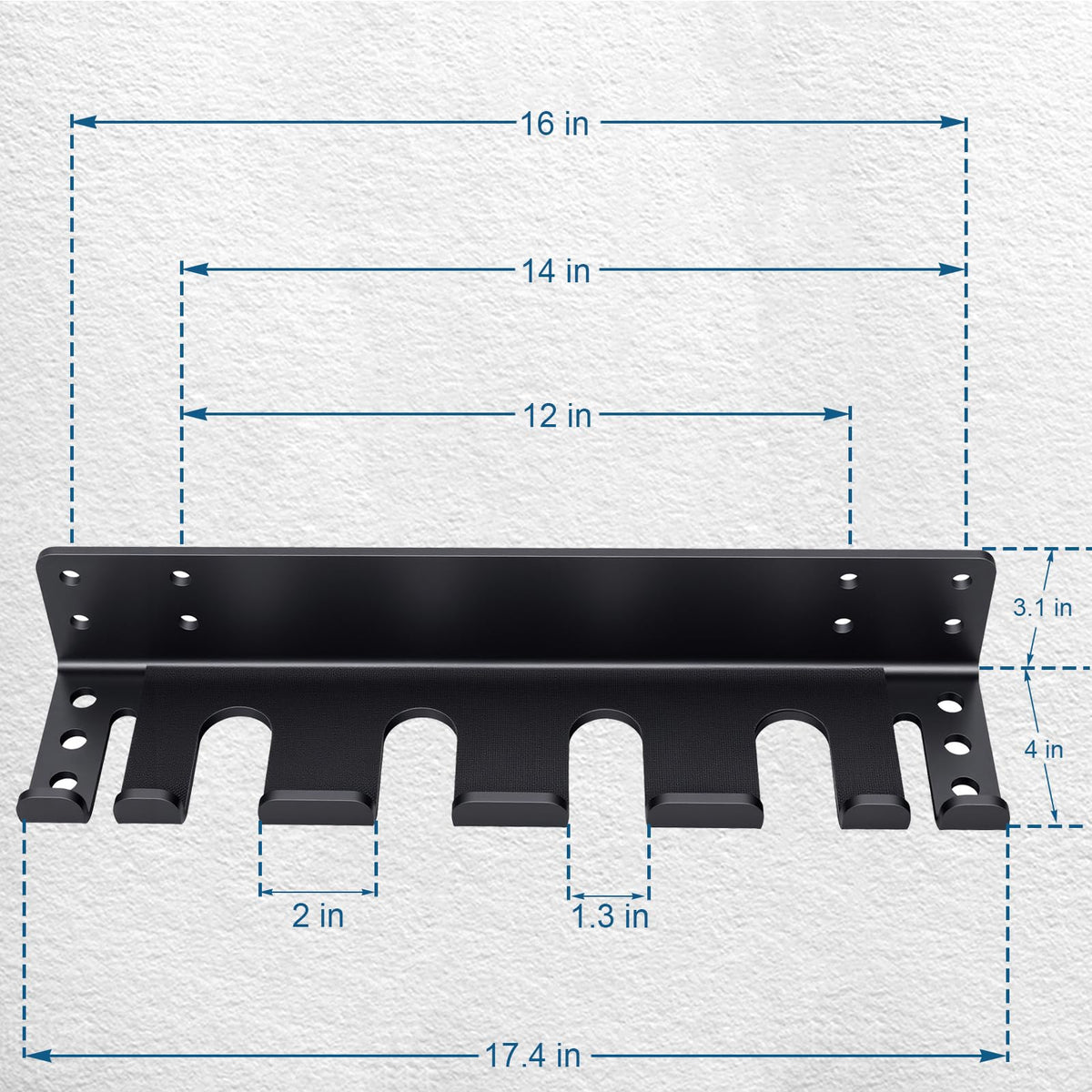 KDNVPS Heavy Duty Wall Mounted Barbell Holder, 5.8mm Thick Olympic Barbell Storage Rack with Hooks, Fits Bars Under 33mm, Space-Saving Home Gym Fitness Equipment Hanger