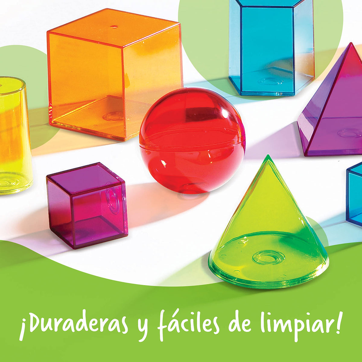 Learning Resources View-Thru Geometric Solids - Classroom Must Haves, Teacher Supplies, Geometry Set, Pattern Blocks, Homeschool, 3d School Shapes For Teaching, Math Manipulatives Essentials