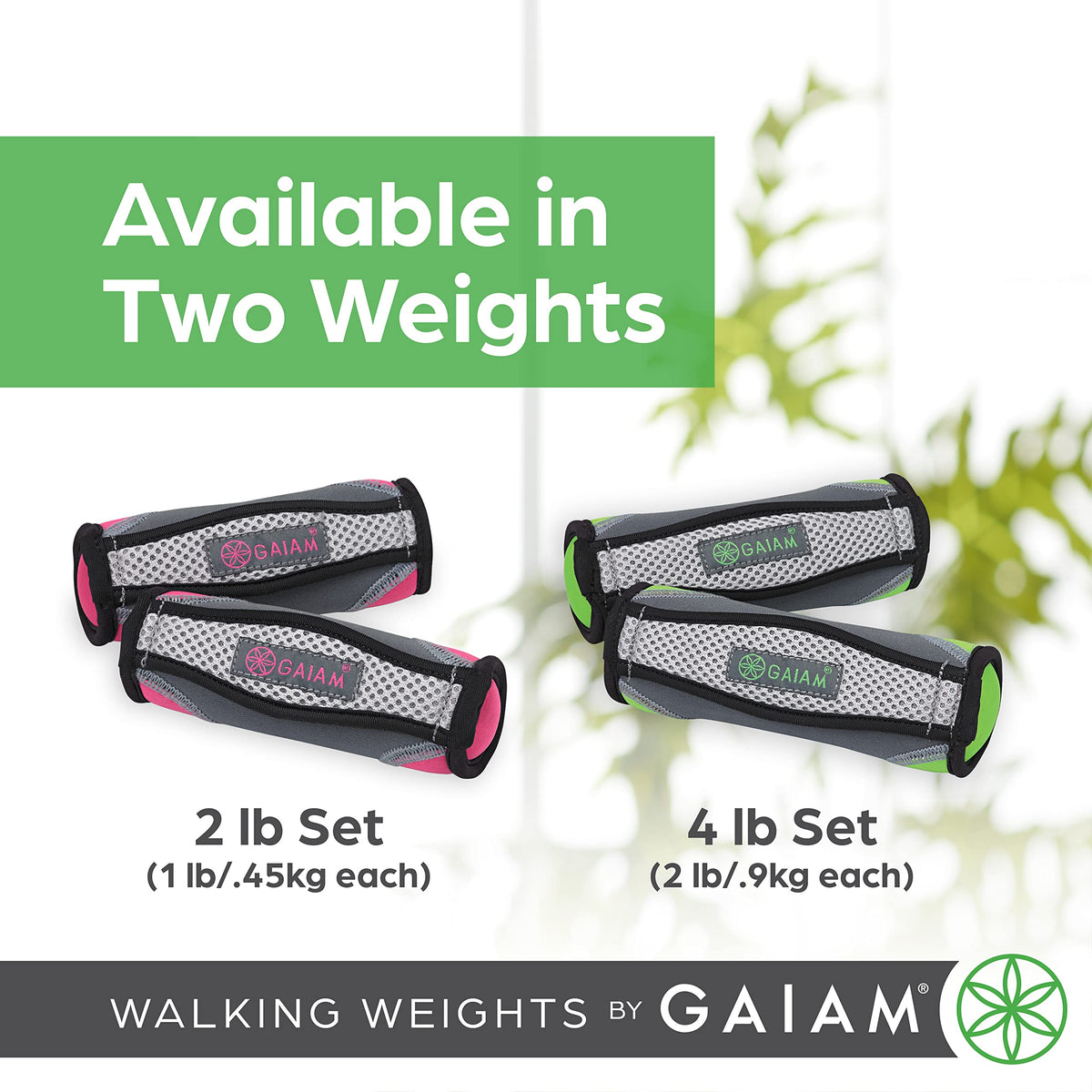 Gaiam Hand Weights for Women & Men Soft Dumbbell Walking Hand Weight Sets with Hand Strap - Walking, Running, Physical Therapy, Aerobics - 2lb Set (2 x 1lb Weights)