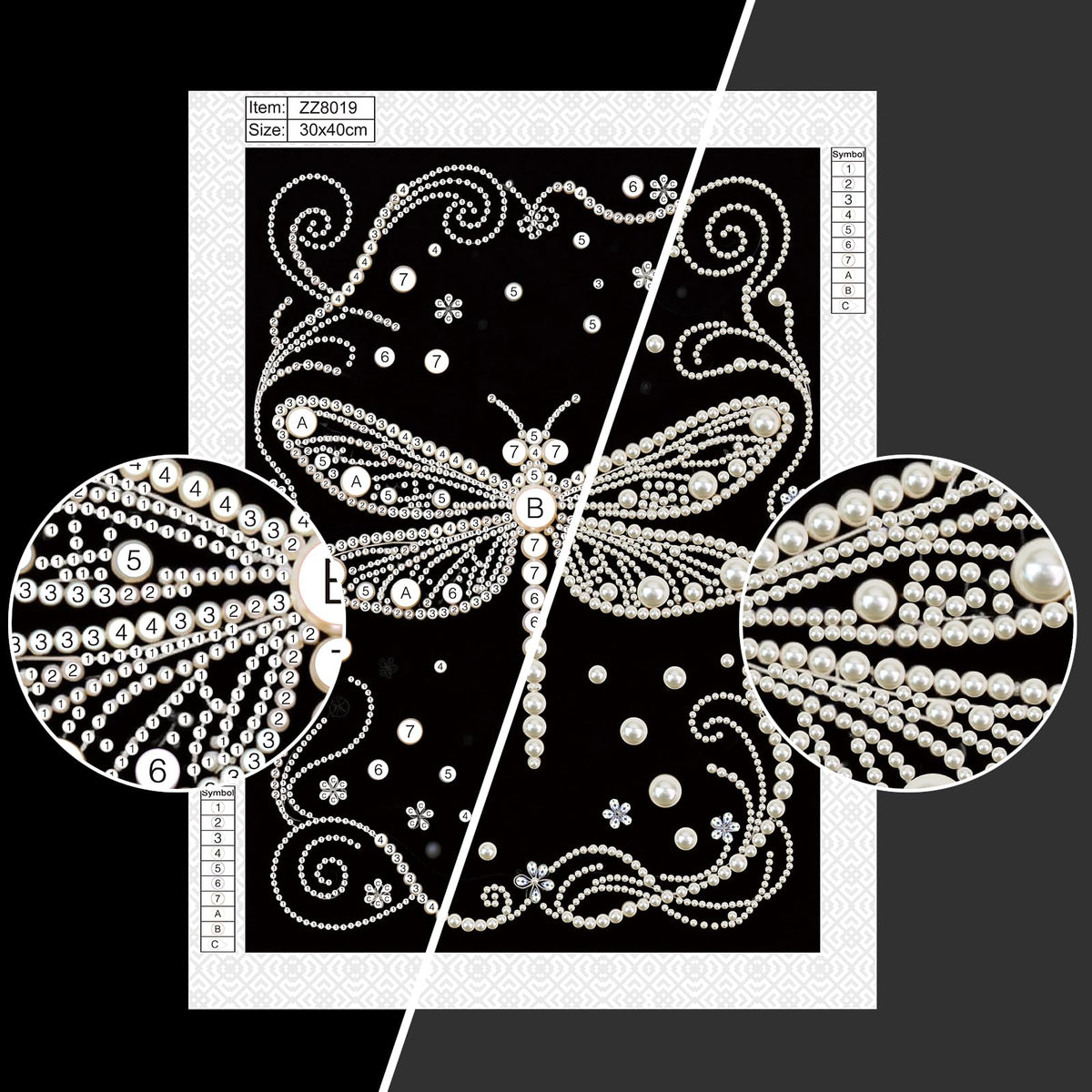 WSLWXSHM Pearl Diamond Painting Kits for Adults Dragonfly, 5D Special Shape Diamond Art Kits for Beginners, Crystal Rhinestones Diamond Painting for Home Wall Decoration Gift 12×16inch/30×40cm, Animal