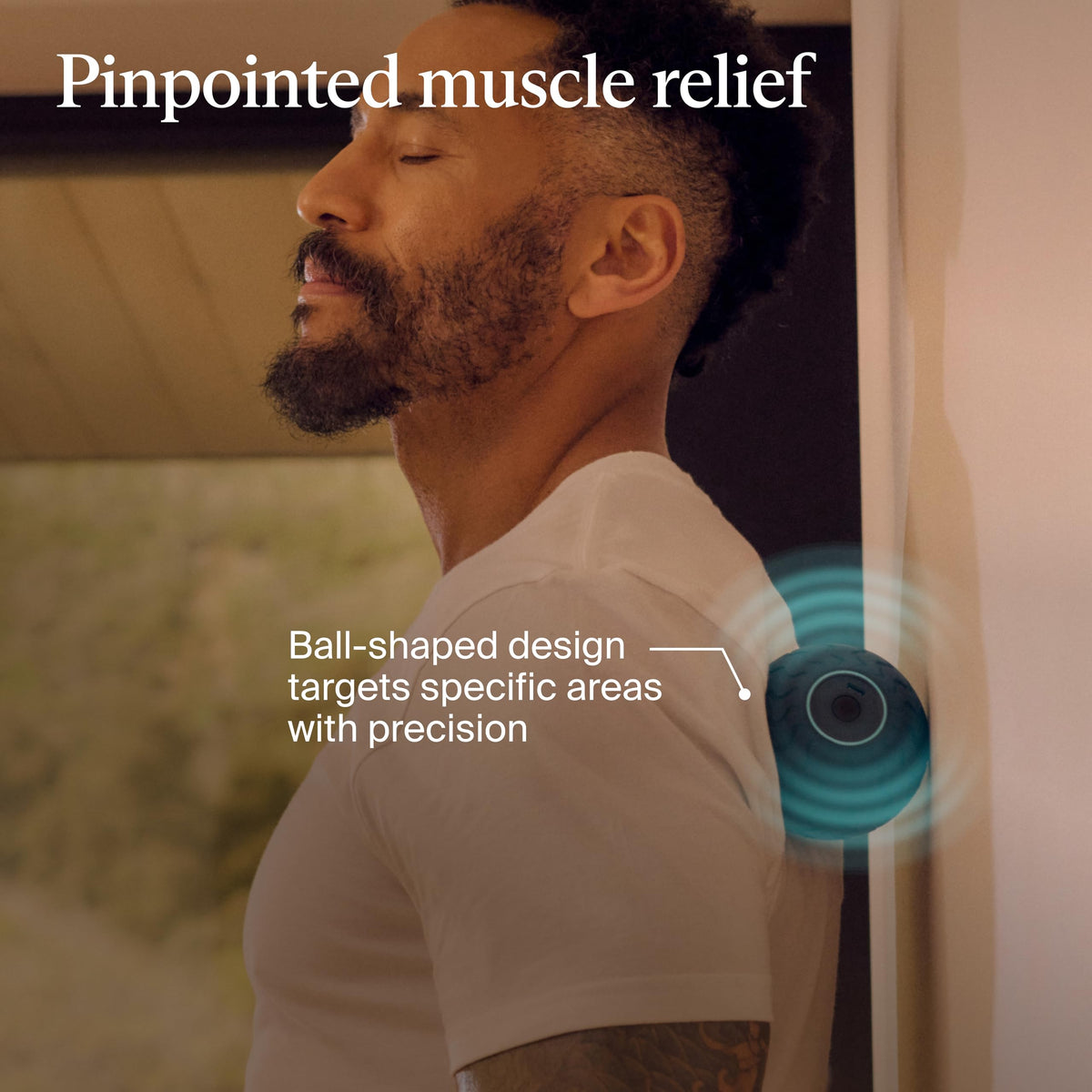 Therabody WaveSolo - Handheld Bluetooth Enabled Massage Device, Ultra Portable Vibration Therapy Ball w/QuietRoll Technology & 3 Customizable Vibration Frequencies