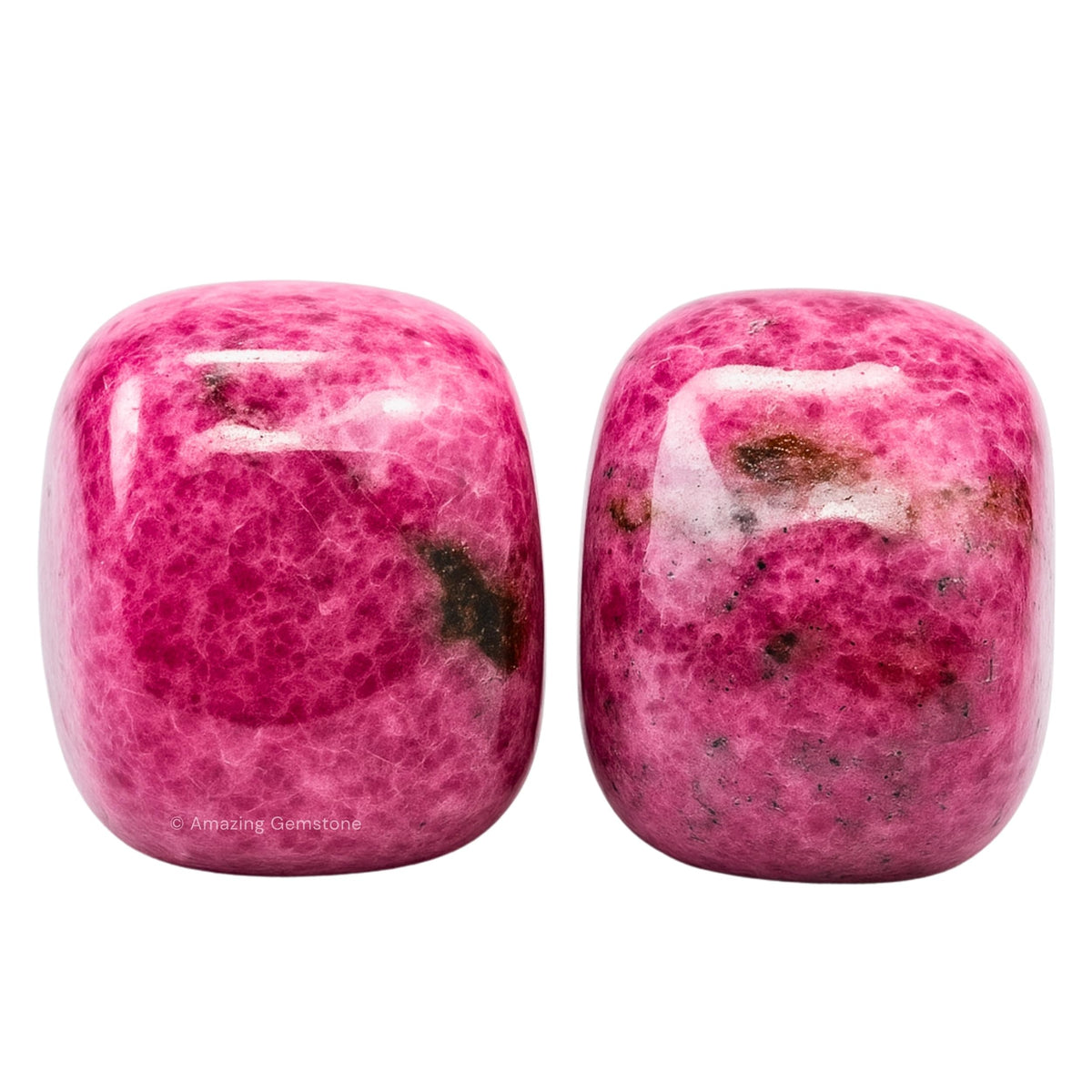 Rhodonite Crystals and Healing Stones Tumbled - 1 oz Rhodonite Stone Gem Stones, Natural Healing Stones for Energy Balance, Stress Relief - Premium Polished Gems Rocks for Meditation and Wellness