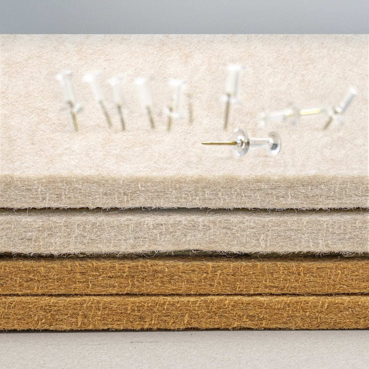 Lightomorrow Bulletin Board, 35 x 17 1/2 inches Felt Board - Decorative Pin Board, Cork Board Alternative for Wall, Foldable Self-Adhesive Vision Board Prayer Board with 20 Pushpins - Oatmeal