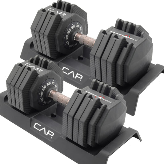 CAP Barbell 55 lb Pair of Adjustable Dumbbells with Full Rotation Copper Handle