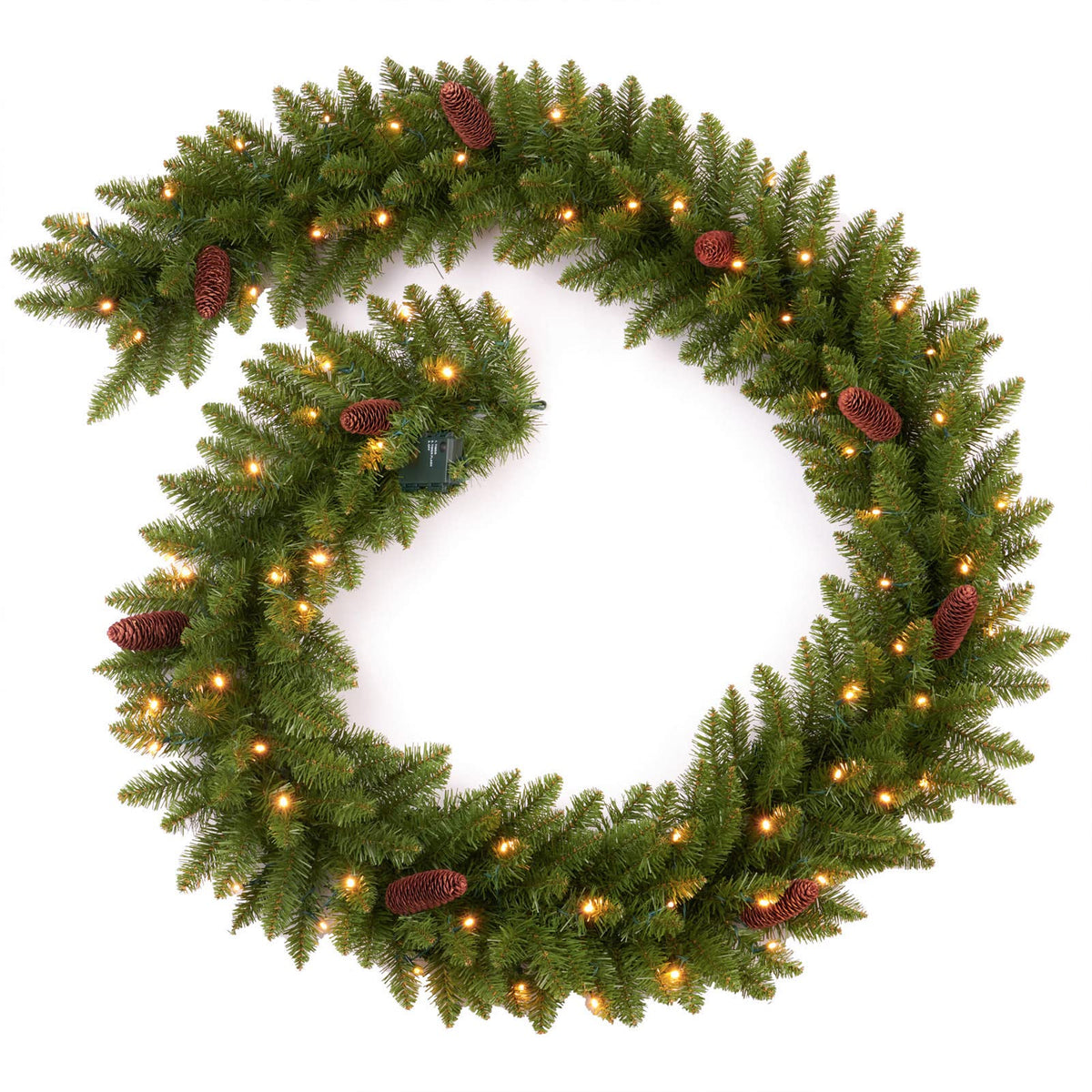 AMERZEST 9 FT Christmas Garland Pre-lit 70 LED Lights Holiday Artificial Decor for Stairs Mantle Door Indoor Outdoor Garland with Battery Operated Timer