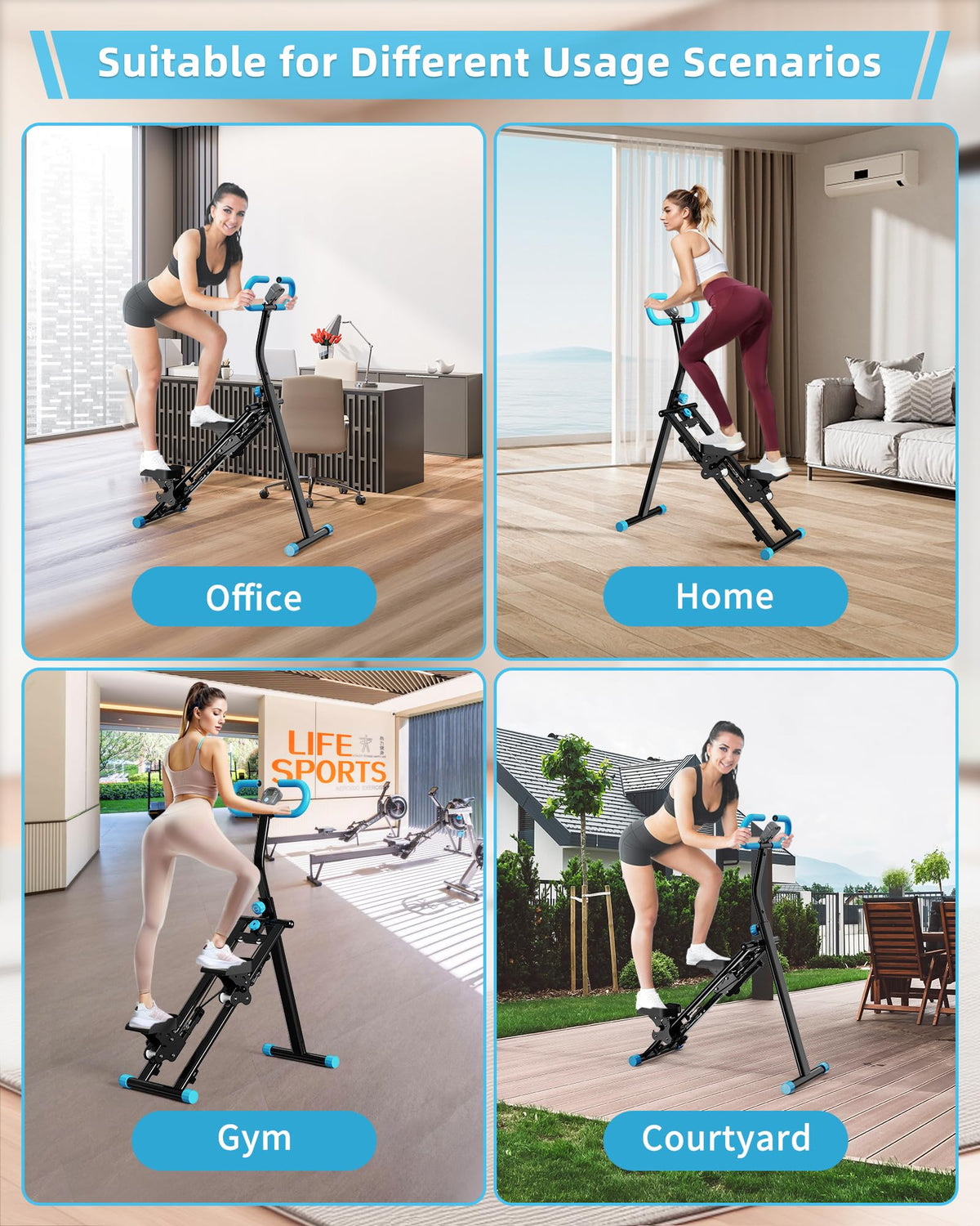 Stair Stepper for Home, Vertical Climber Workout Machine with Handlebar for Full Body Exercise Stair Climber Machine with Stable Frame & 3 Adjustable Height