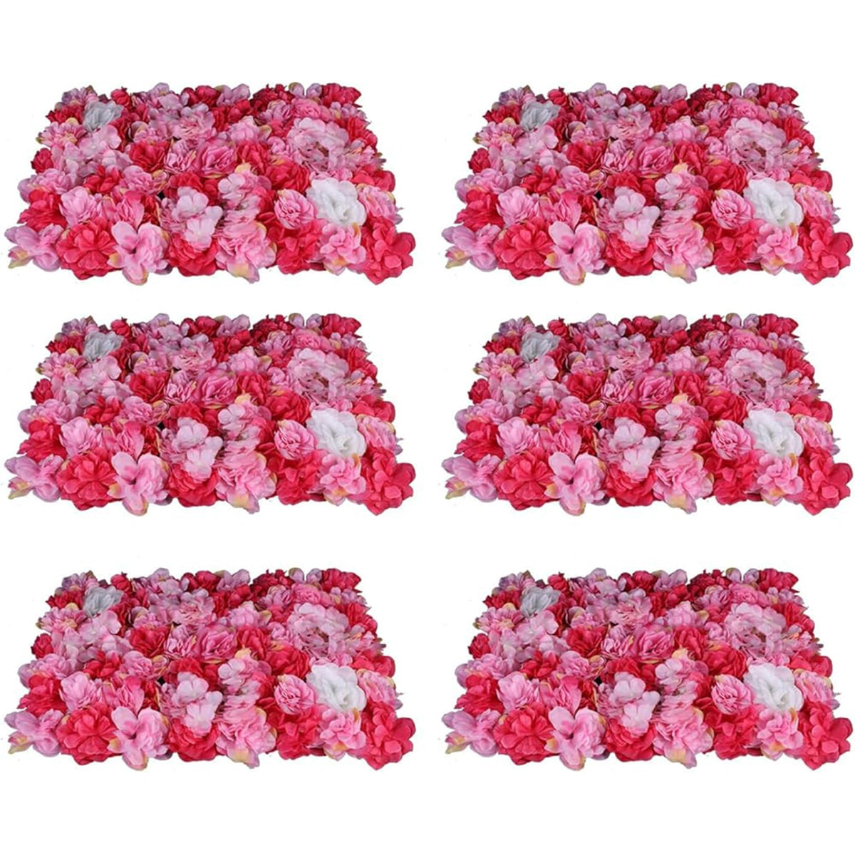 GOUZIBHD Floral Wall Panel for Wedding Celebrations Party Home Decor, 24x16in Faux Flower Wall Background, Artificial Flower Wall Panels, Silk Flower Backdrop