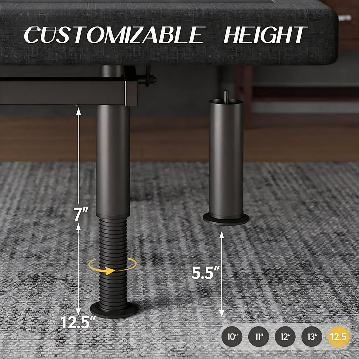 kaipuyiree Adjustable Bed Frame Queen with Massage -Wireless Remote Electric Power Bed Foundation Under-Bed Lighting | Zero Gravity | USB PortsX2 | Height Adjustable Legs