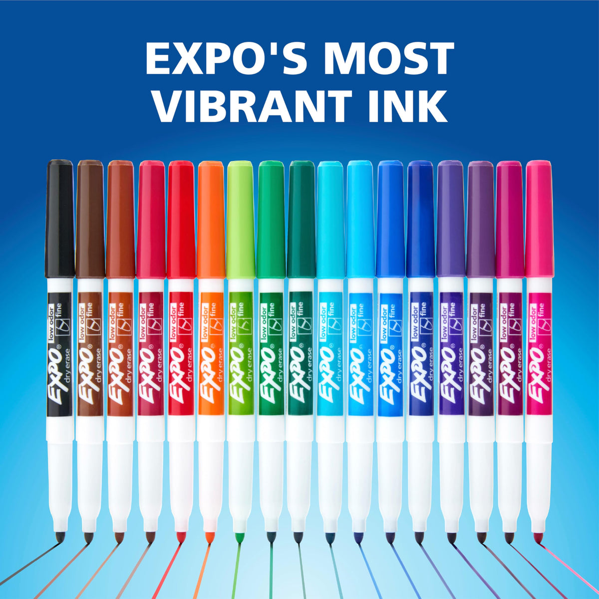 EXPO Dry Erase Markers, Low Odor Ink, Black, Fine Tip, 40 Count - Whiteboard, Calendar, Organization, Essential Supplies for Office, School, Classroom, Teachers (Pack of 6)