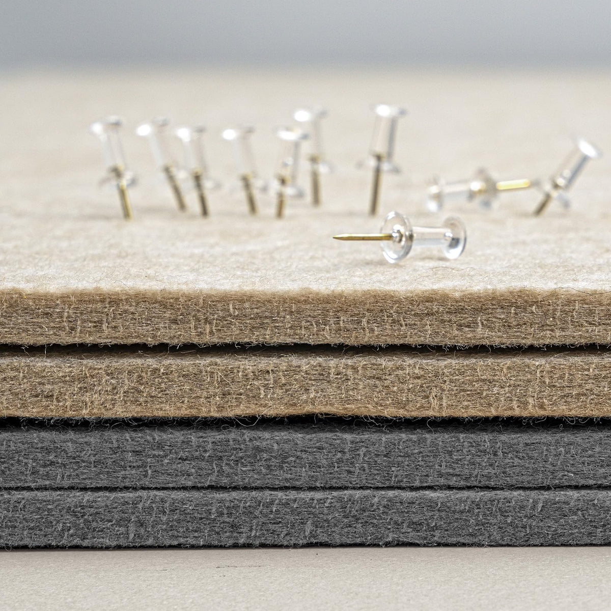Large Bulletin Board - 60 x 36 Inches, Decorative Felt Pin Board for Wall - 5' x 3' Foldable Photo Display Board with Self-Adhesive Tape, Includes 20 Push Pins - Gray