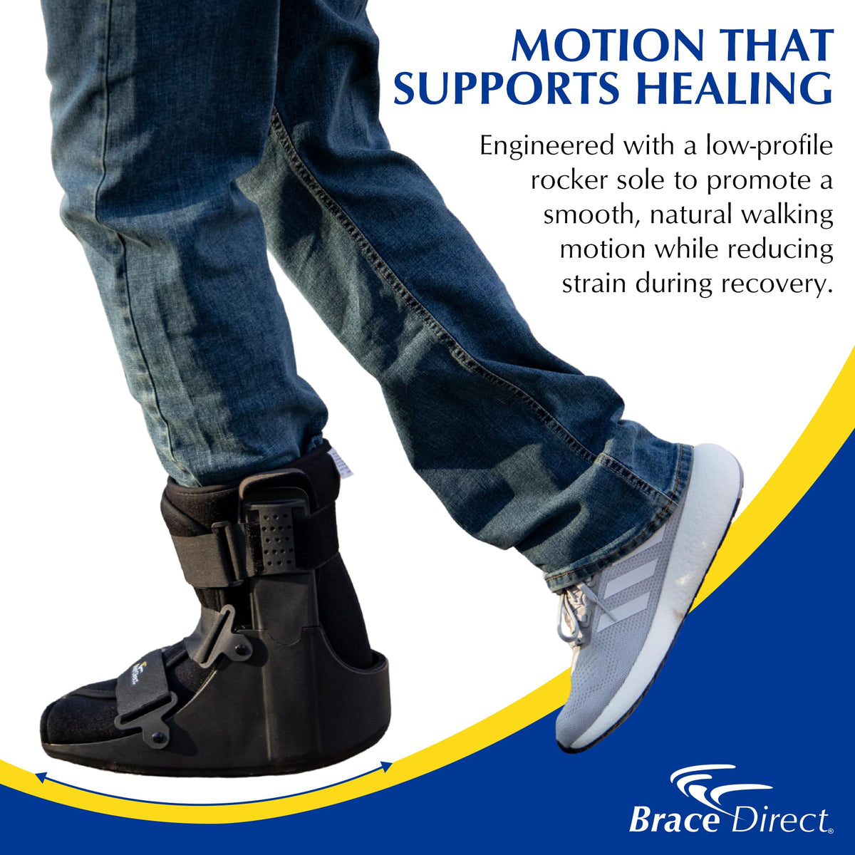 Brace Direct CAM Walker Fracture Boot Short - Lightweight Walking Boot for Foot & Ankle Injuries, Sprains & Stress Fractures - Doctor-Recommended (Men’s 7.5–10.5 / Women’s 8.5–11.5)