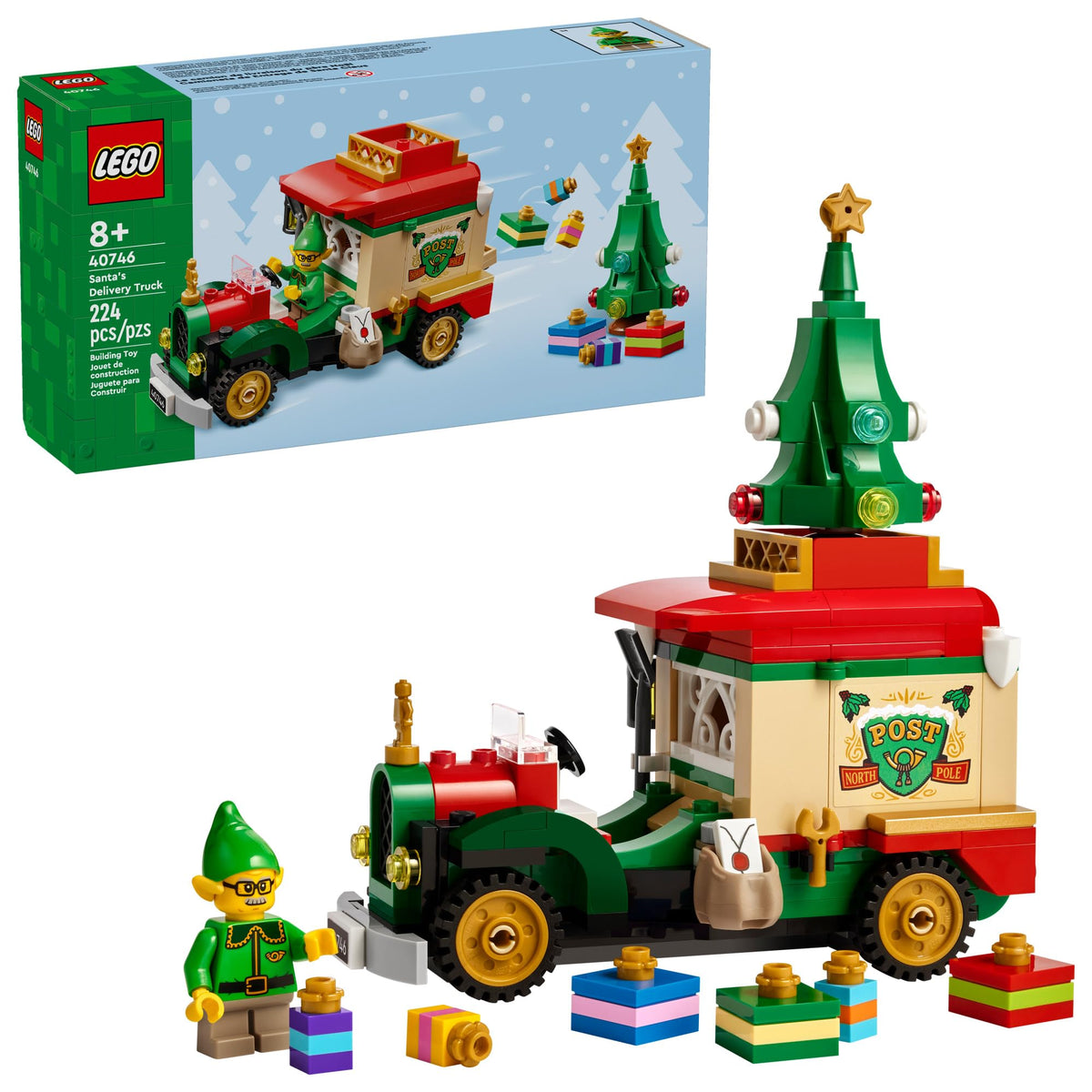 LEGO Santa’s Delivery Truck Building Toy for Kids - Construction Set for Play or Christmas Decor - Building Blocks for Girls & Boys, Ages 8+ - Holiday Craft Ideas for Families - 40746