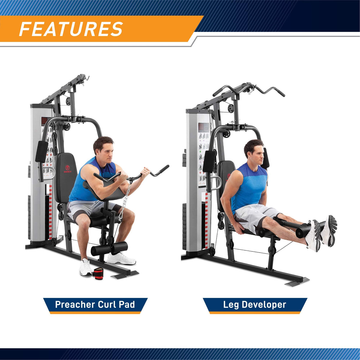 Marcy MWM-988 Multifunction Steel Home Gym 150lb Weight Stack Machine