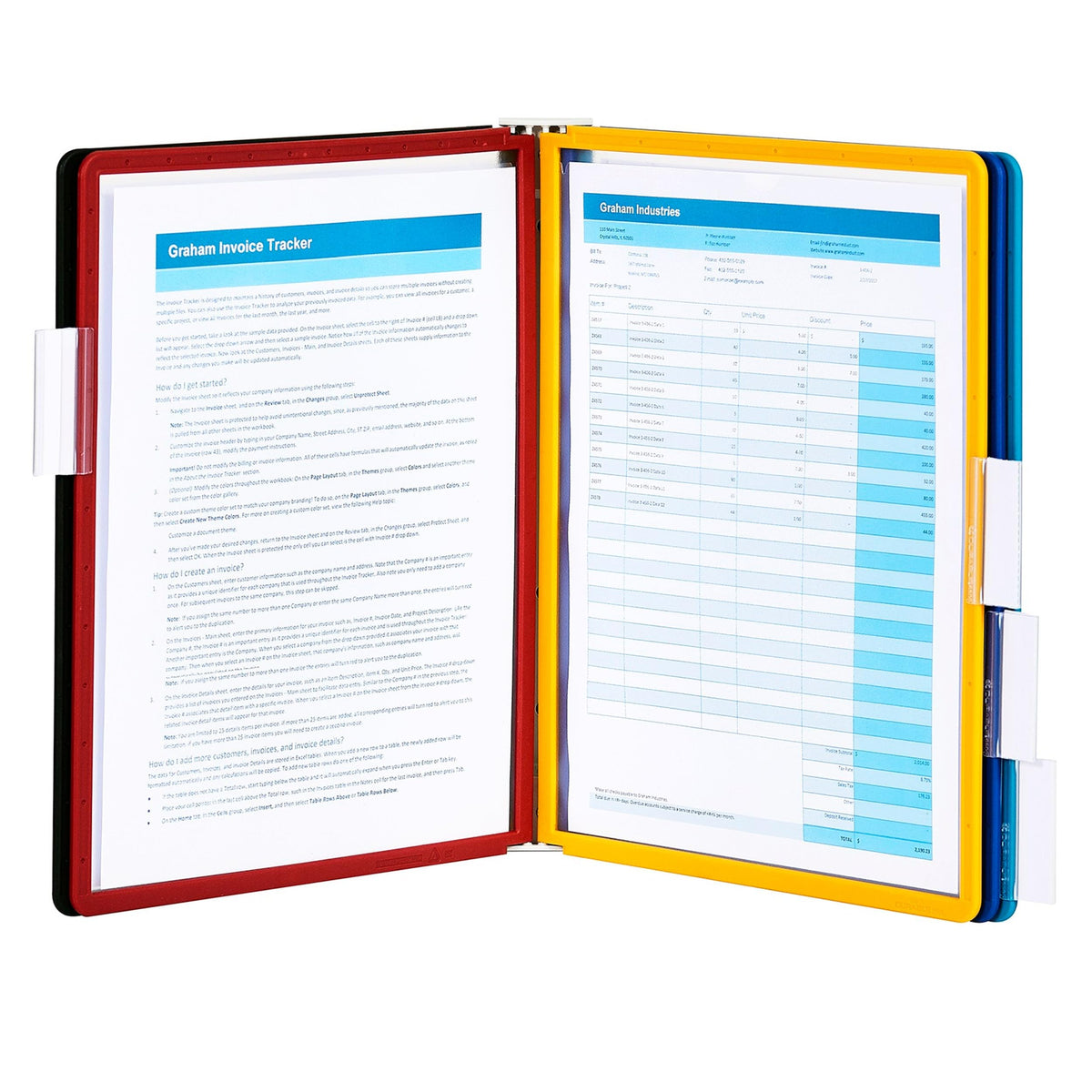Durable Vario Wall Reference System, 5 Panels, Letter, Asst. Borders And Panels