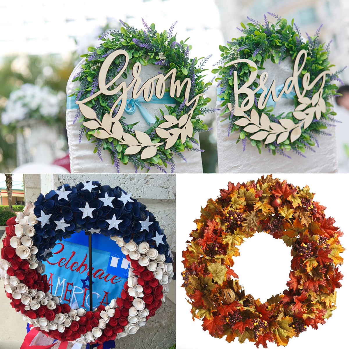 20 Pieces Large Hanging Round Wreaths 12Inch Cardboard Wreath Rings for DIY Crafts Paper Round Circle Christmas Hanging Ornaments Decorations with Hole Twine for Wedding Christmas Valentines Day Decor