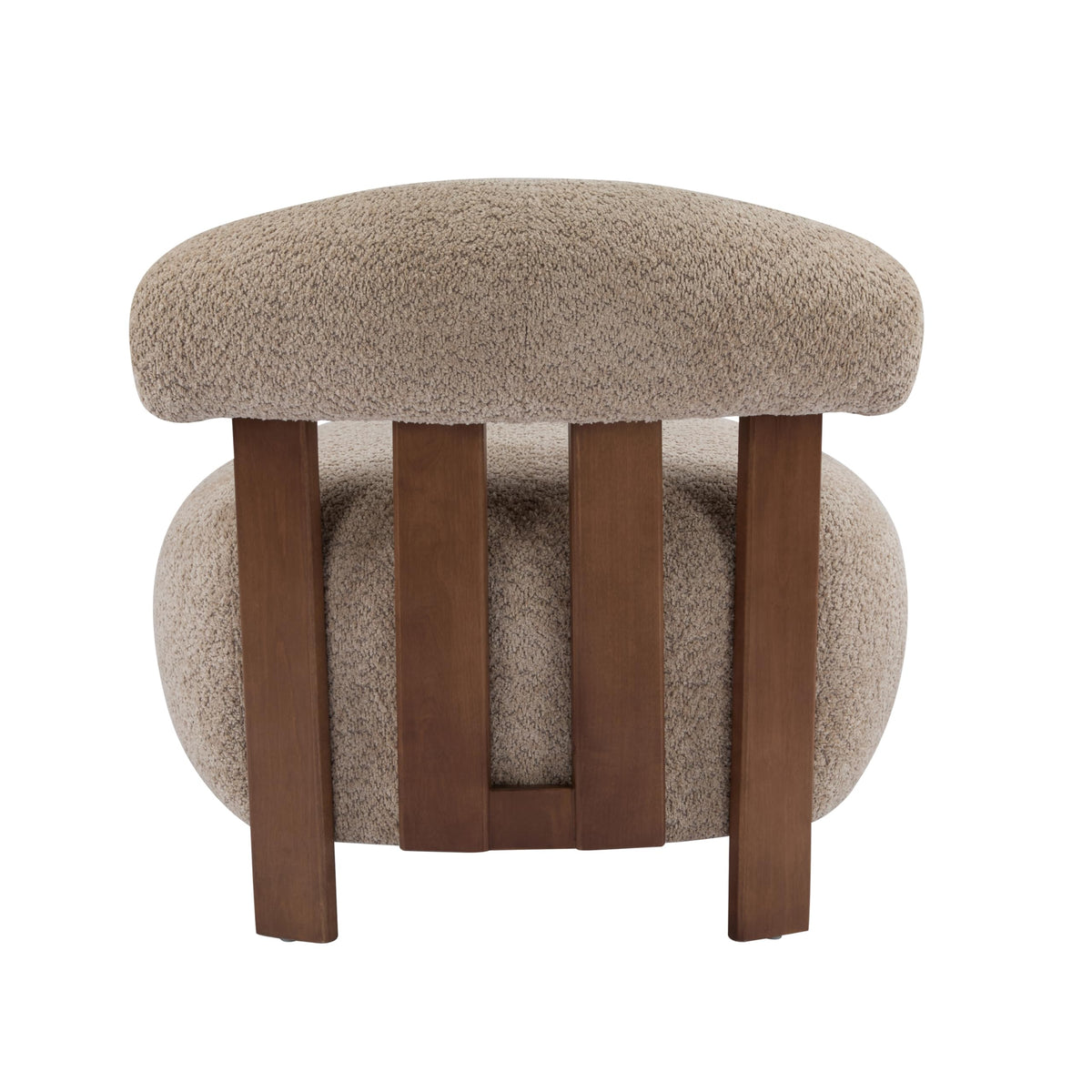Christopher Knight Home Elvina Boucle Fabric Accent Chair, Solid Wood Single Lounge Sofa, Bedroom Comfy Reading Chair, for Modern Minimalist Style Living Room/Home Office, Light Brown