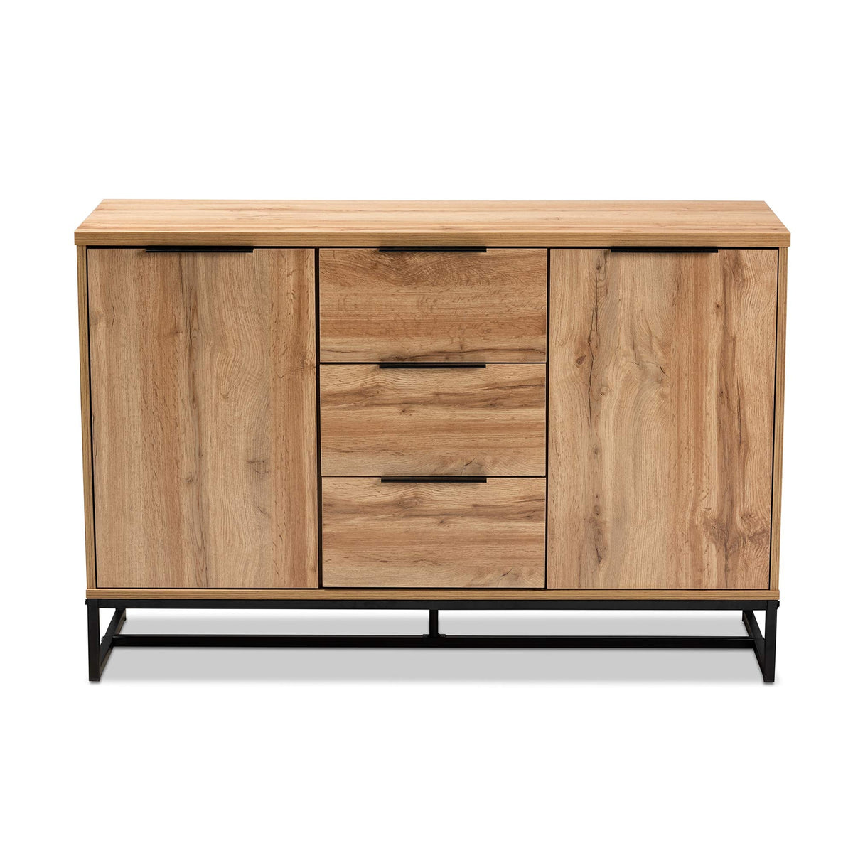 Baxton Studio Sideboard, Oak/Black